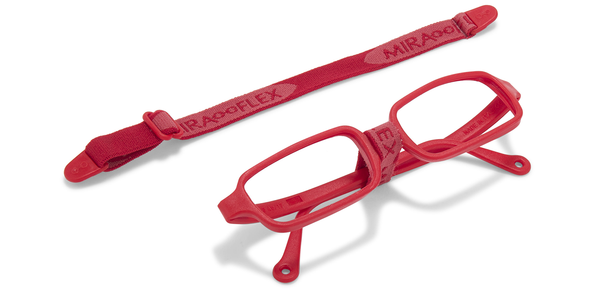 Shop Mira Flex Kids Rectangle Eyeglasses in Red online.