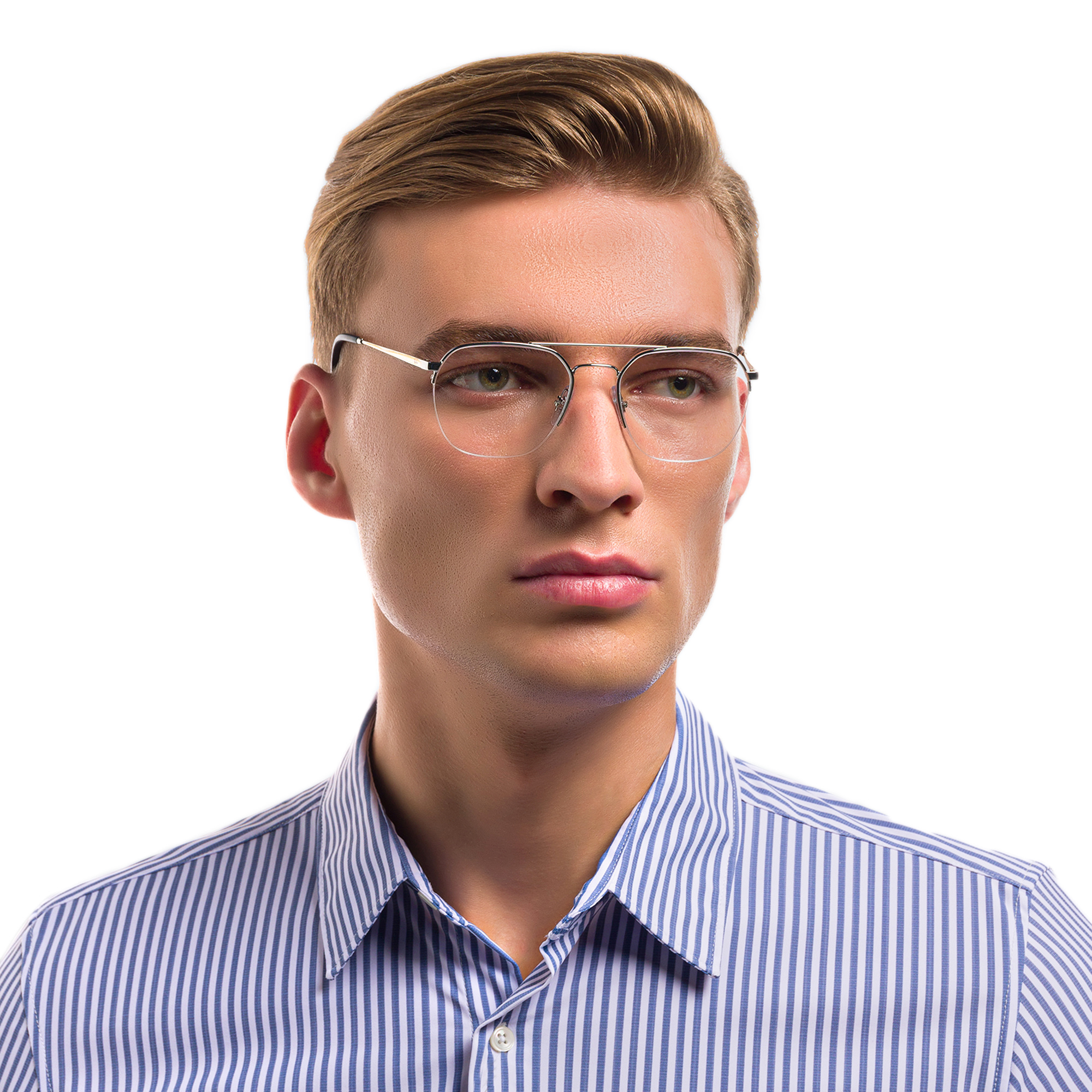 Ray-Ban Half Rim Square Eyeglasses in Silver – Product Photo 6