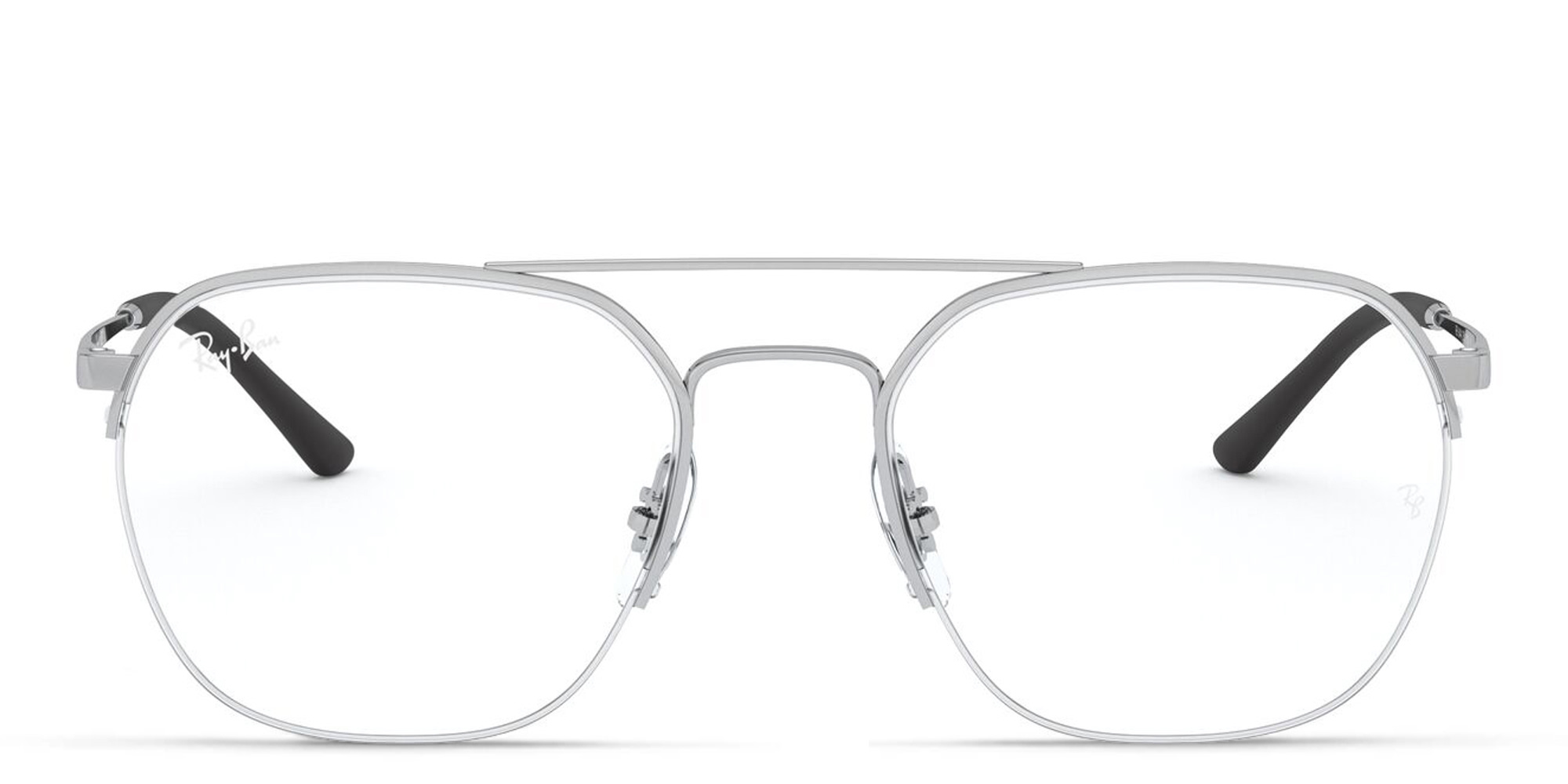 Ray-Ban Half Rim Square Eyeglasses in Silver – Product Photo 1
