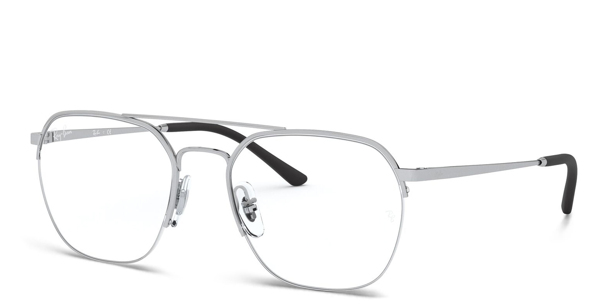 Ray-Ban Half Rim Square Eyeglasses in Silver – Product Photo 2
