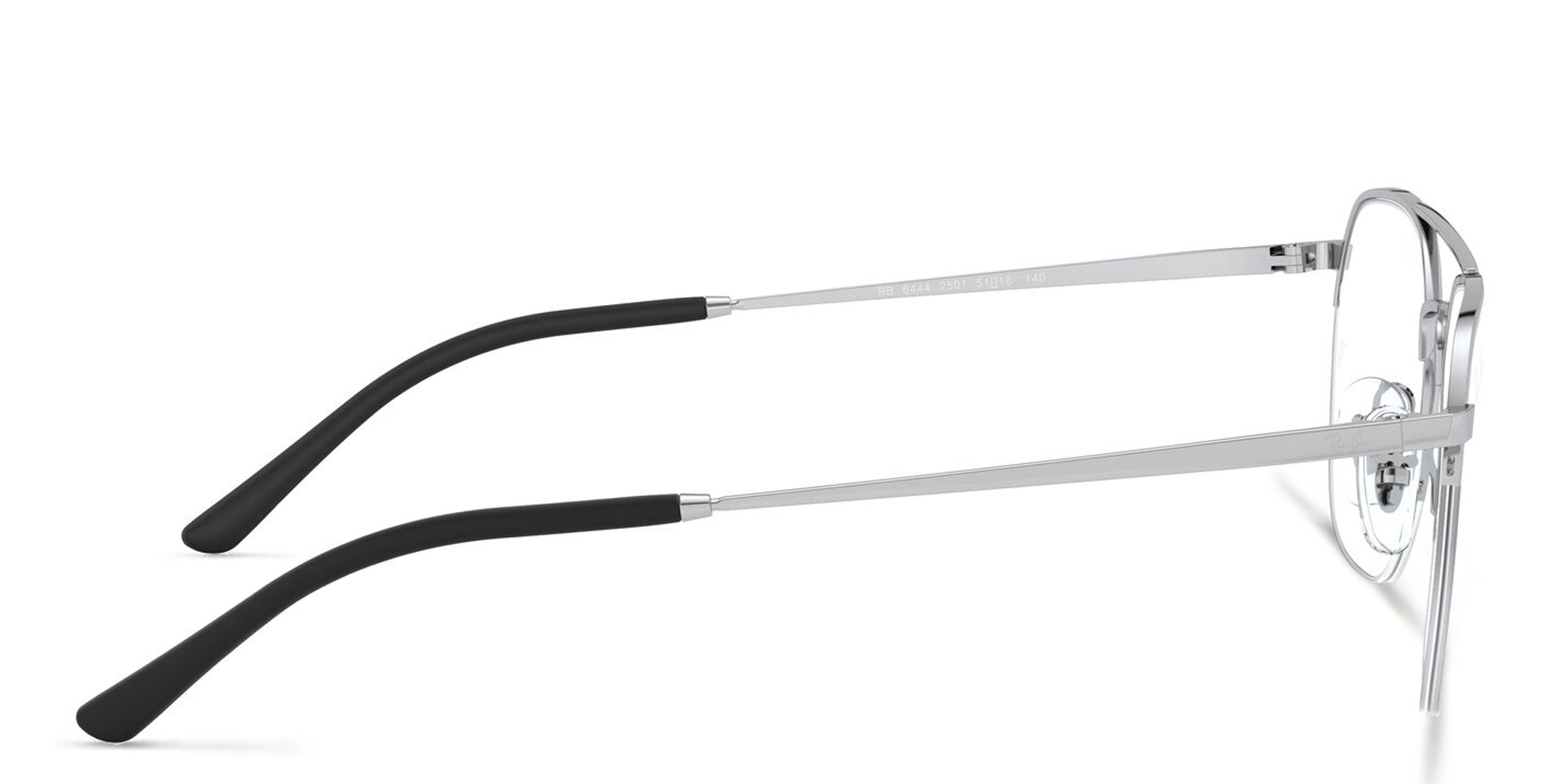 Ray-Ban Half Rim Square Eyeglasses in Silver – Product Photo 3