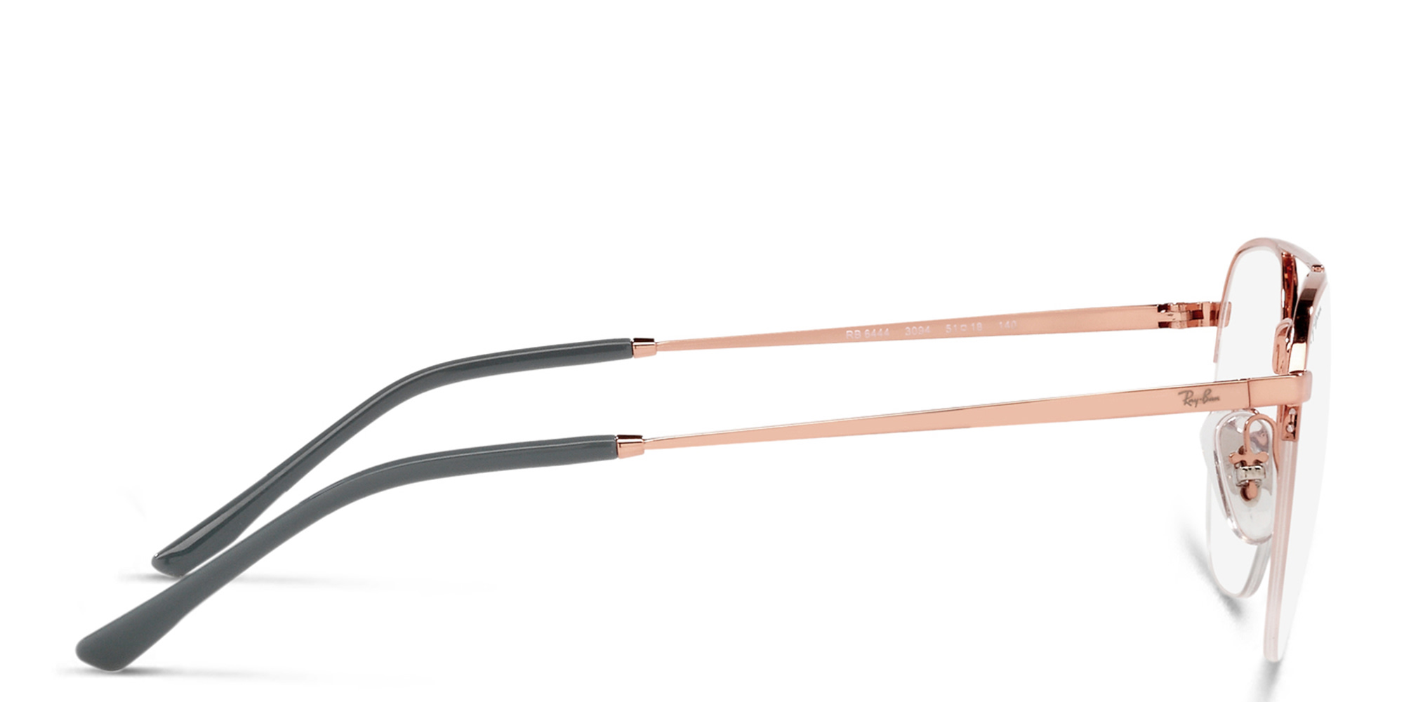 Ray-Ban Unisex Half-Rim Square Eyeglasses in Rose Gold – Product Photo 3