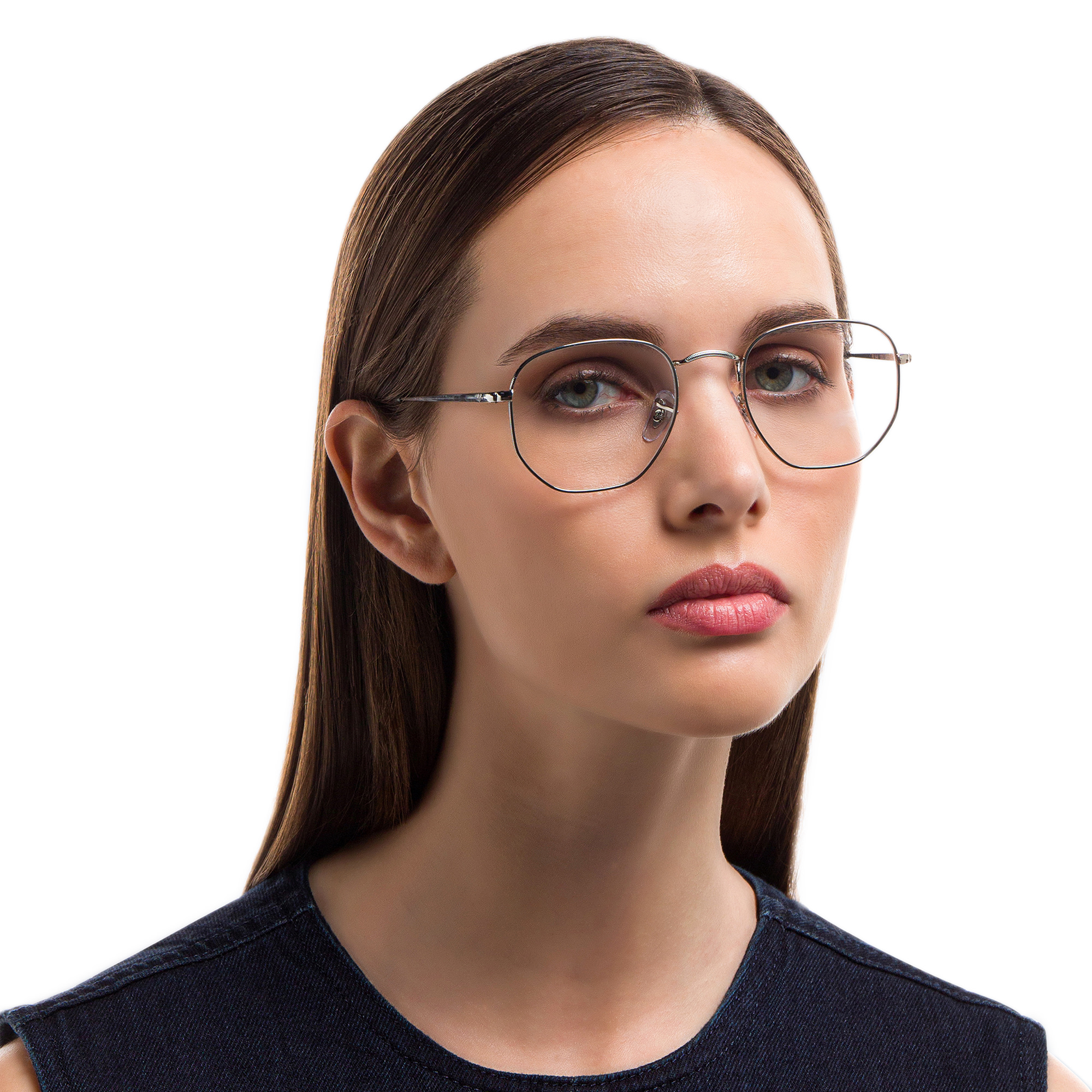Ray-Ban Unisex Hexagonal Irregular Eyeglasses in Silver – Product Photo 5