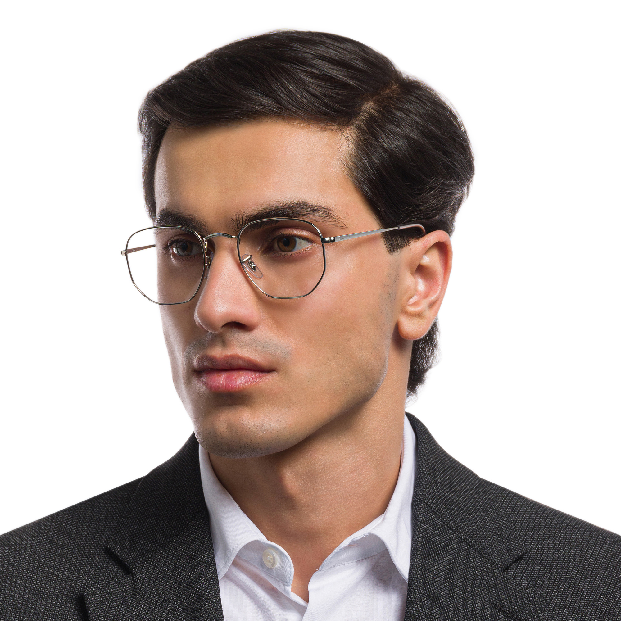 Ray-Ban Unisex Hexagonal Irregular Eyeglasses in Silver – Product Photo 7