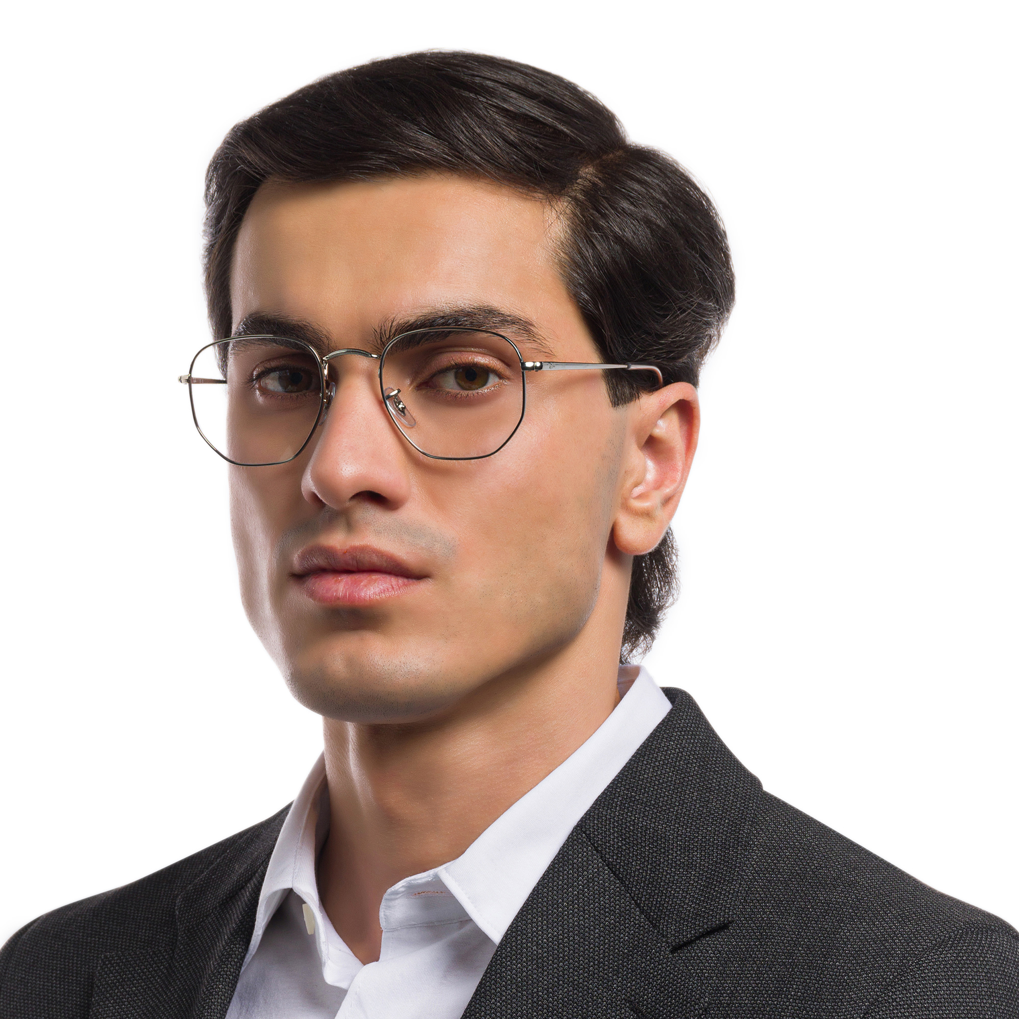 Ray-Ban Unisex Hexagonal Irregular Eyeglasses in Silver – Product Photo 8