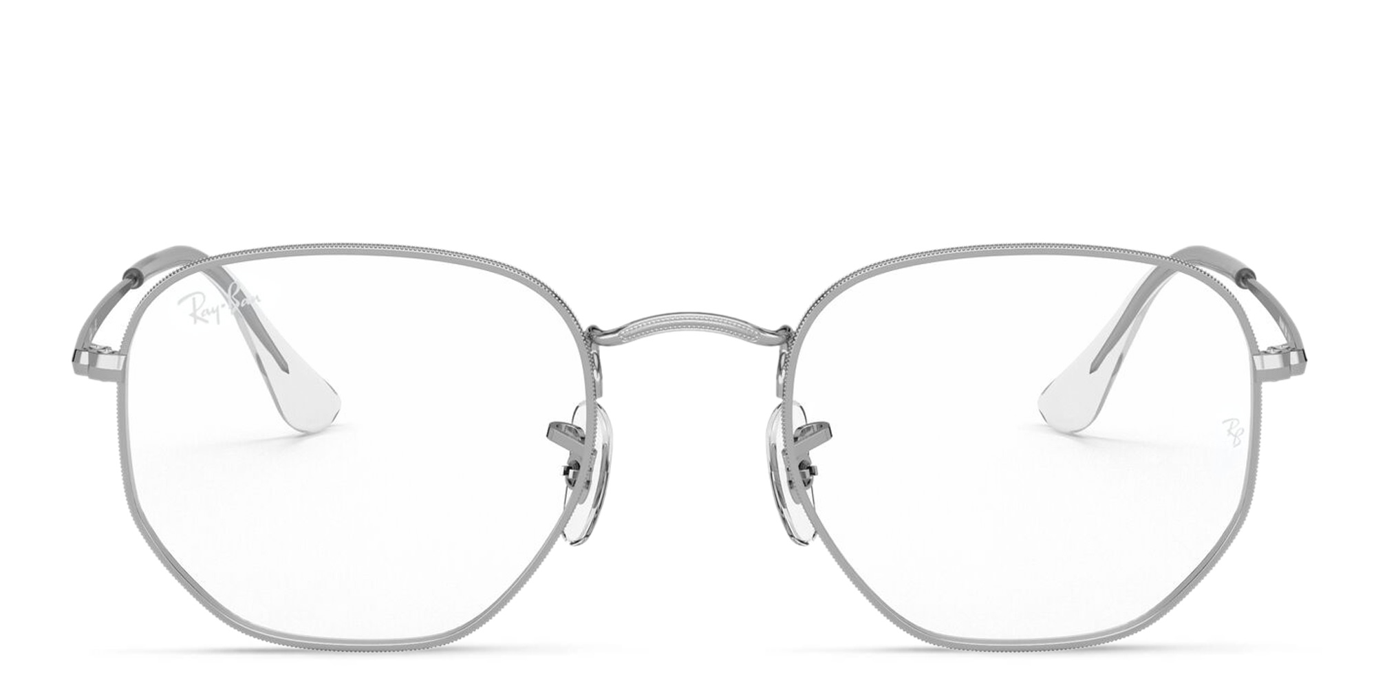 Ray-Ban Unisex Hexagonal Irregular Eyeglasses in Silver – Product Photo 1