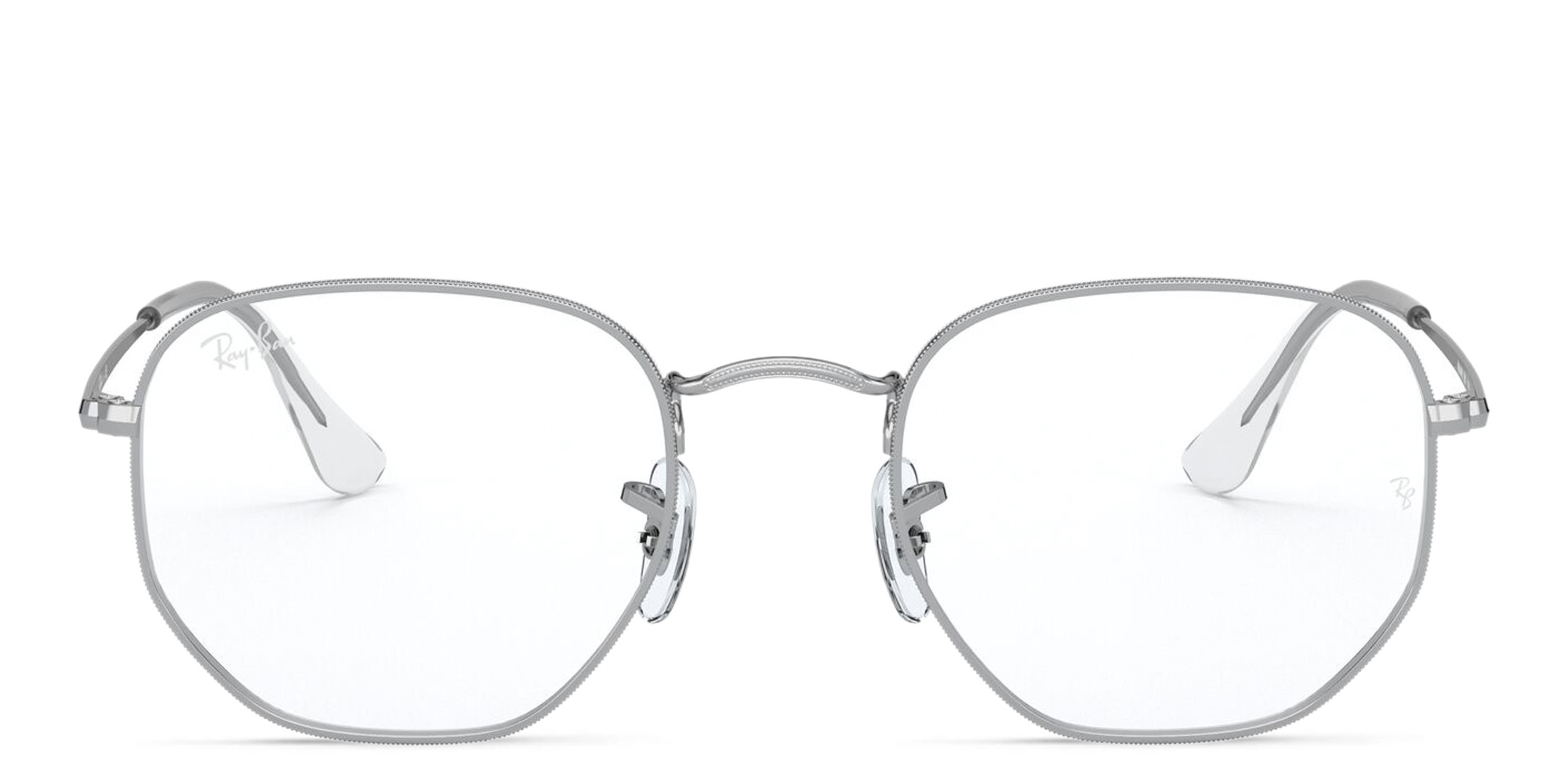Ray-Ban Unisex Hexagonal Irregular Eyeglasses in Silver – Product Photo 1