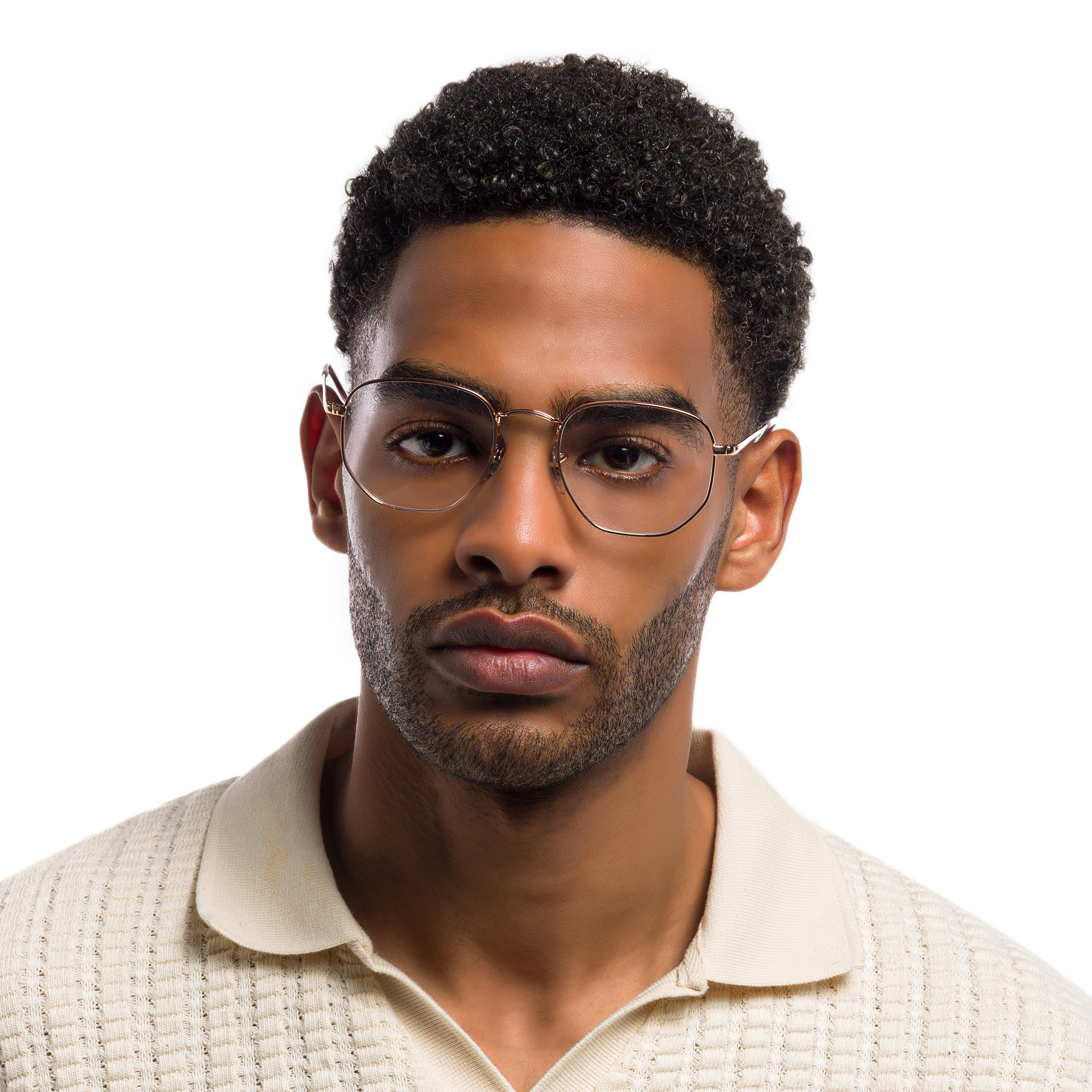 Ray-Ban Unisex Hexagonal Irregular Eyeglasses in Rose Gold – Product Photo 8