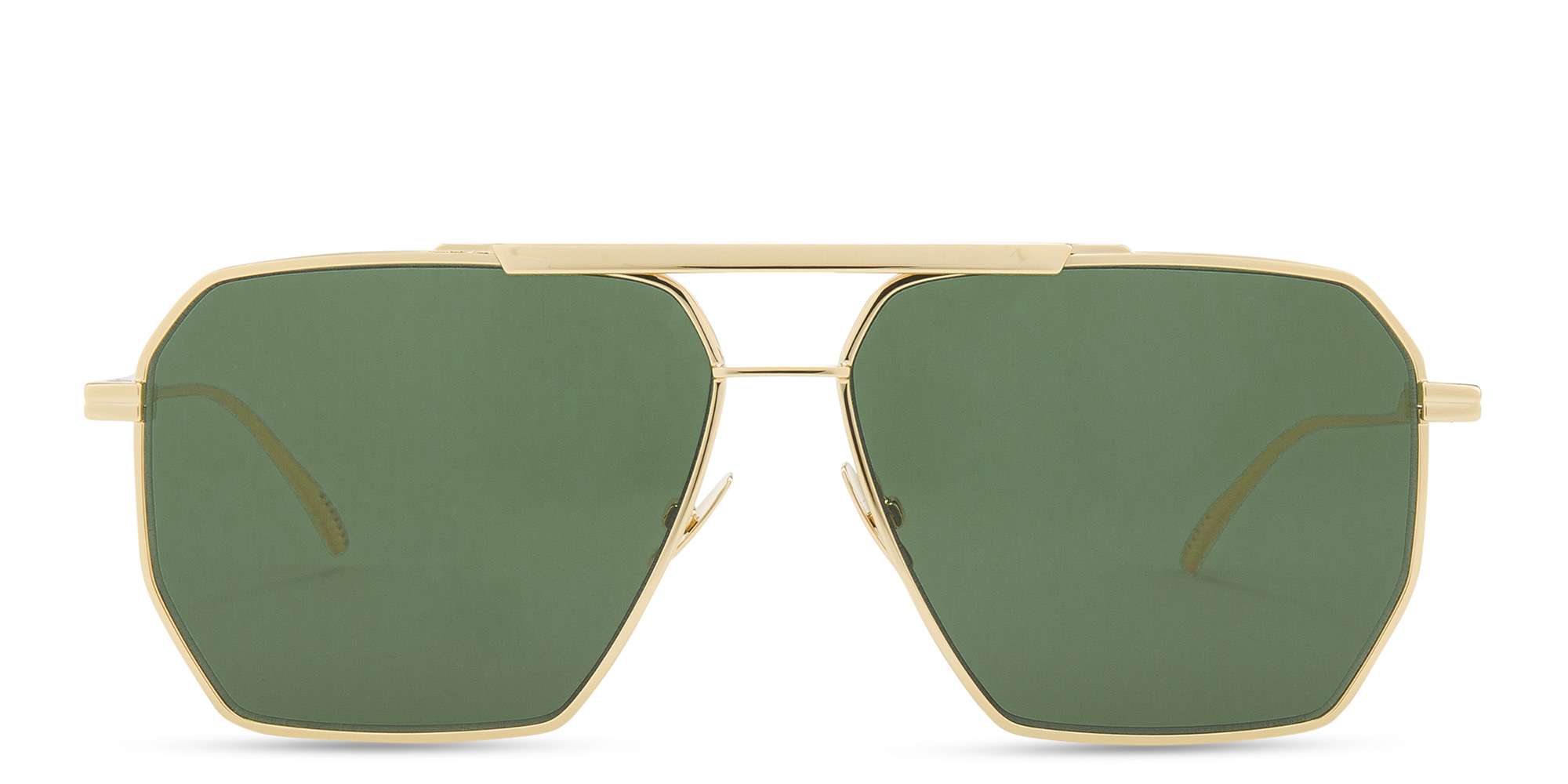 Shop BOTTEGA VENETA Aviator Sunglasses in Gold online.