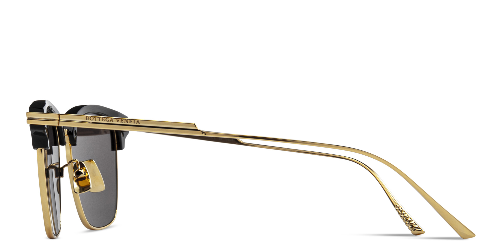 Shop BOTTEGA VENETA Square Sunglasses in Black online.