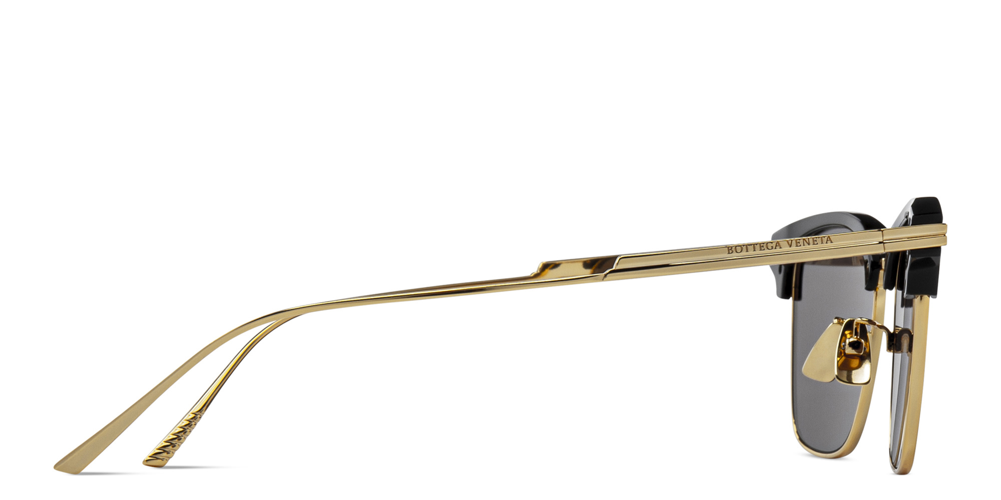 Shop BOTTEGA VENETA Square Sunglasses in Black online.