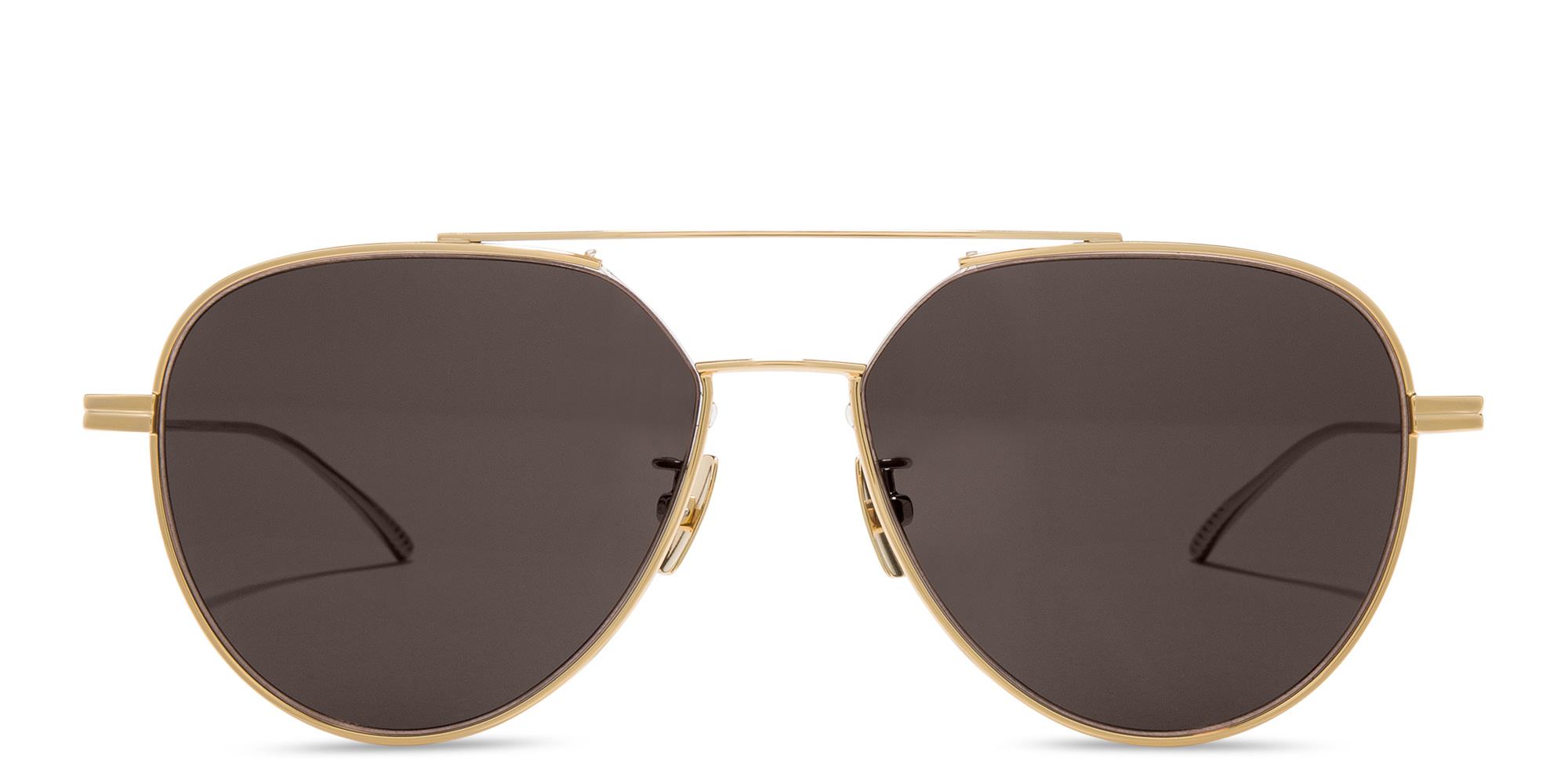 Shop BOTTEGA VENETA Unisex Aviator Sunglasses in Gold online.