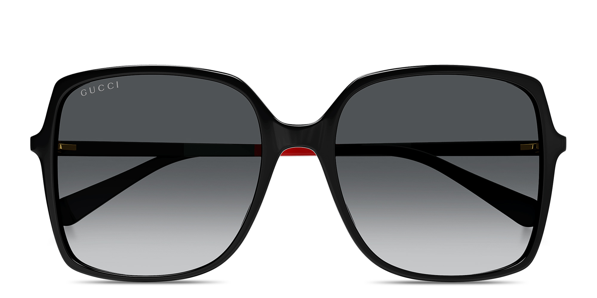 GUCCI Web Oversized Rectangle Sunglasses in Black – Product Photo 1