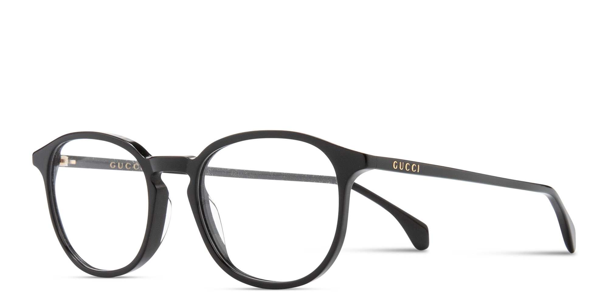 Shop GUCCI Logo Signature Panthos Eyeglasses in Black online.