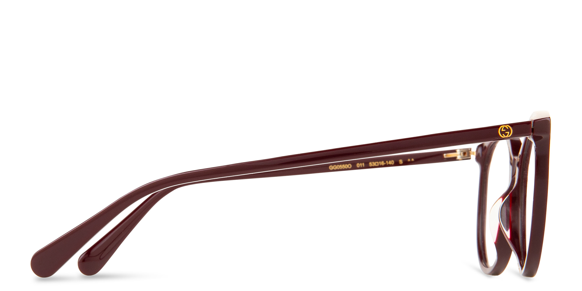 Shop GUCCI Cat-Eye Eyeglasses in Burgundy online.