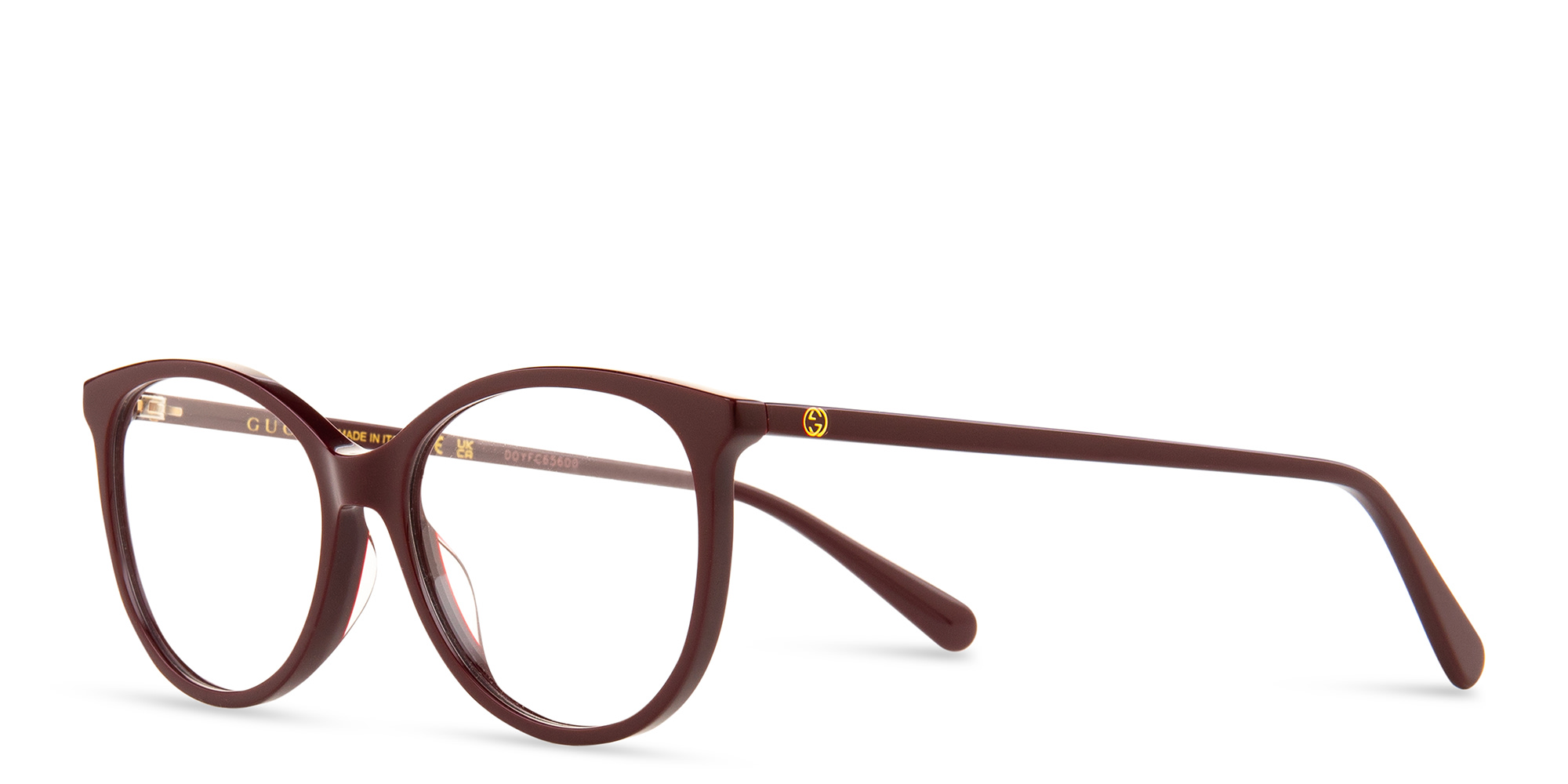 Shop GUCCI Cat-Eye Eyeglasses in Burgundy online.