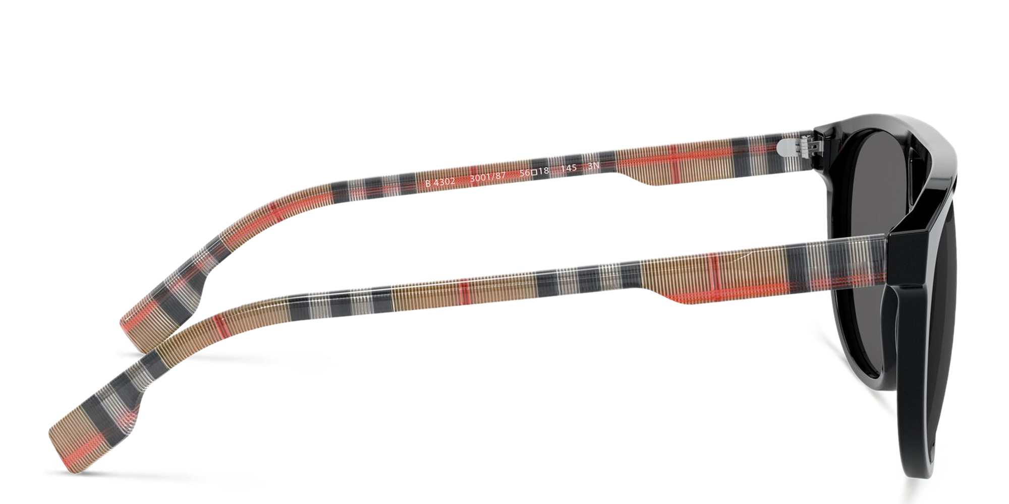 نظارة شمسية مربعة من بربري بلون أسود - صورة المنتج 3