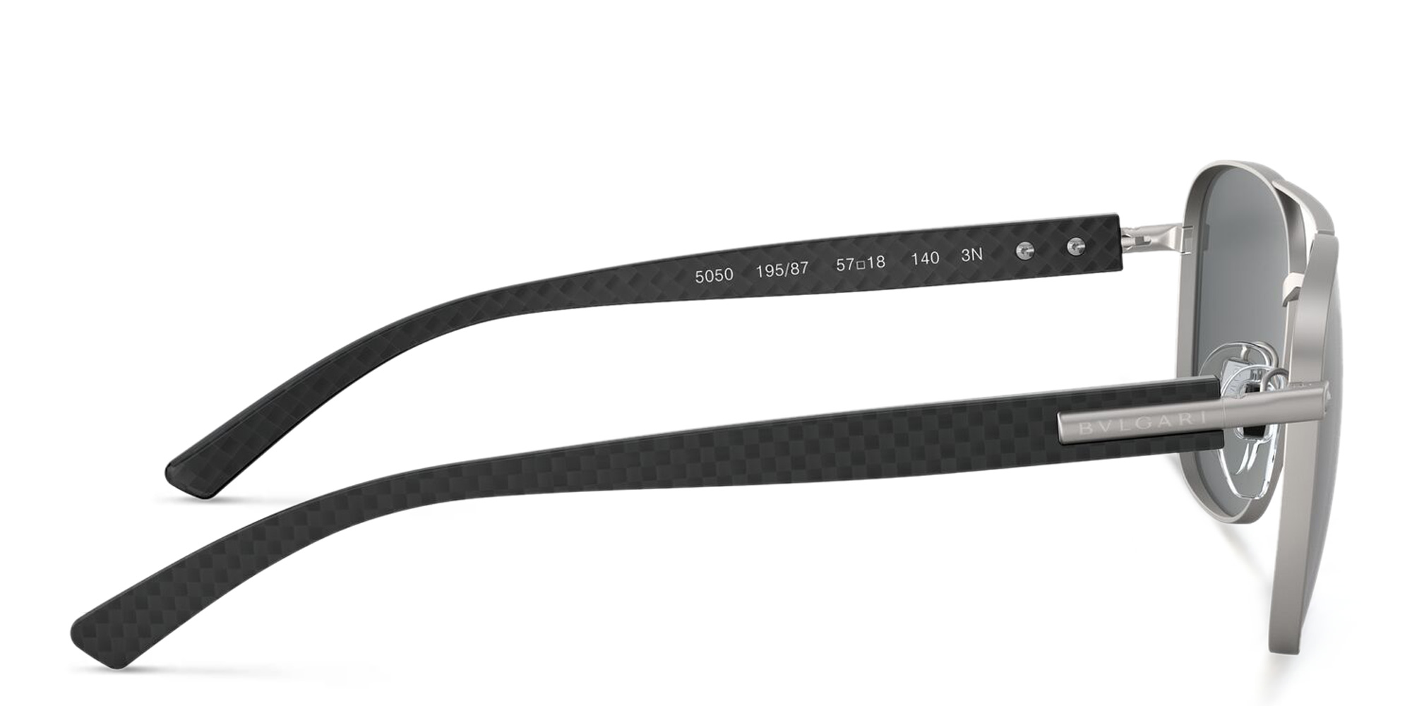 نظارة شمسية مستطيلة من بولغري بلون رصاصي مطفي - صورة المنتج 3