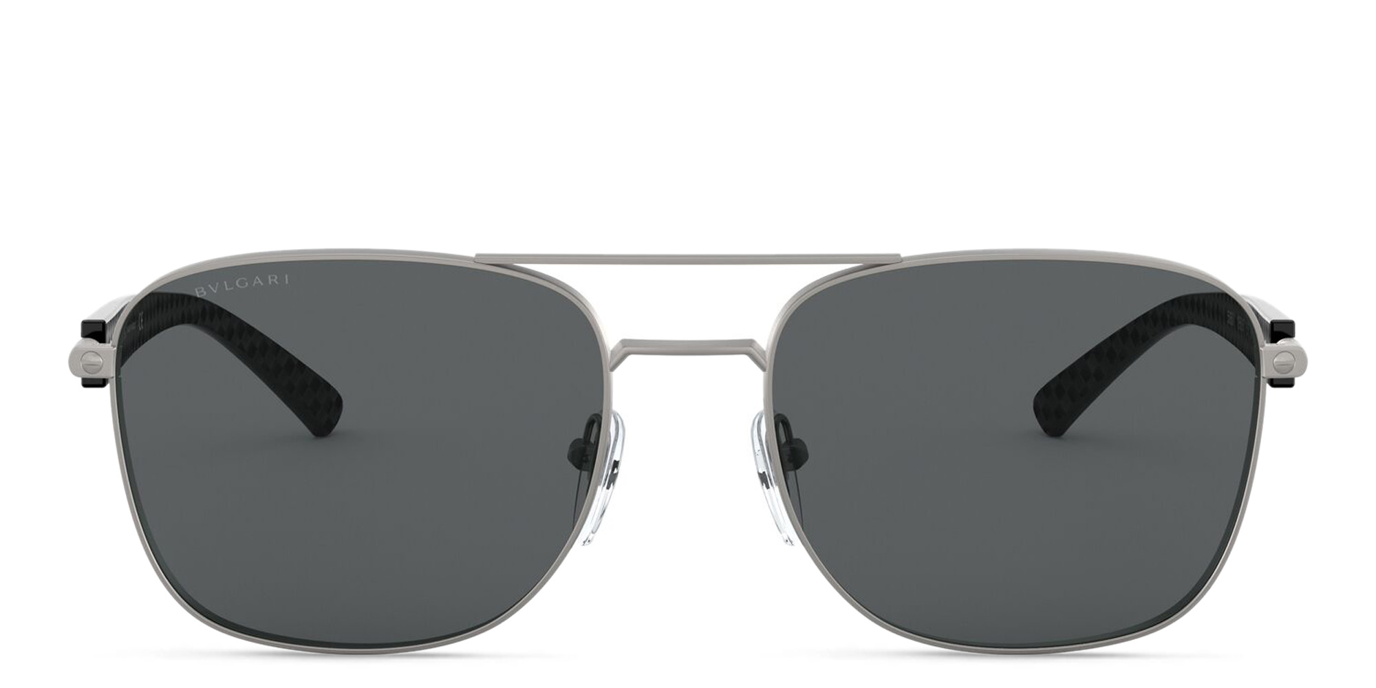 BVLGARI Rectangle Sunglasses in Matte Gunmetal – Product Photo 1