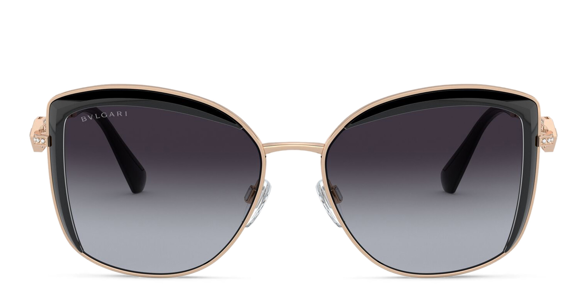 BVLGARI Square Sunglasses in Pink Gold/Black – Product Photo 1
