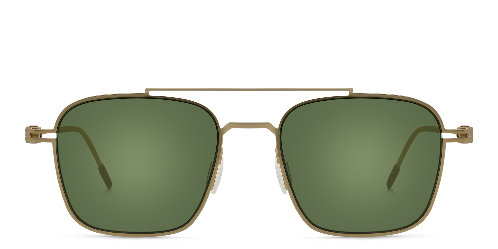 نظارة شمسية بإطار مربع من مونت بلانك بلون ذهبي - صورة المنتج 1