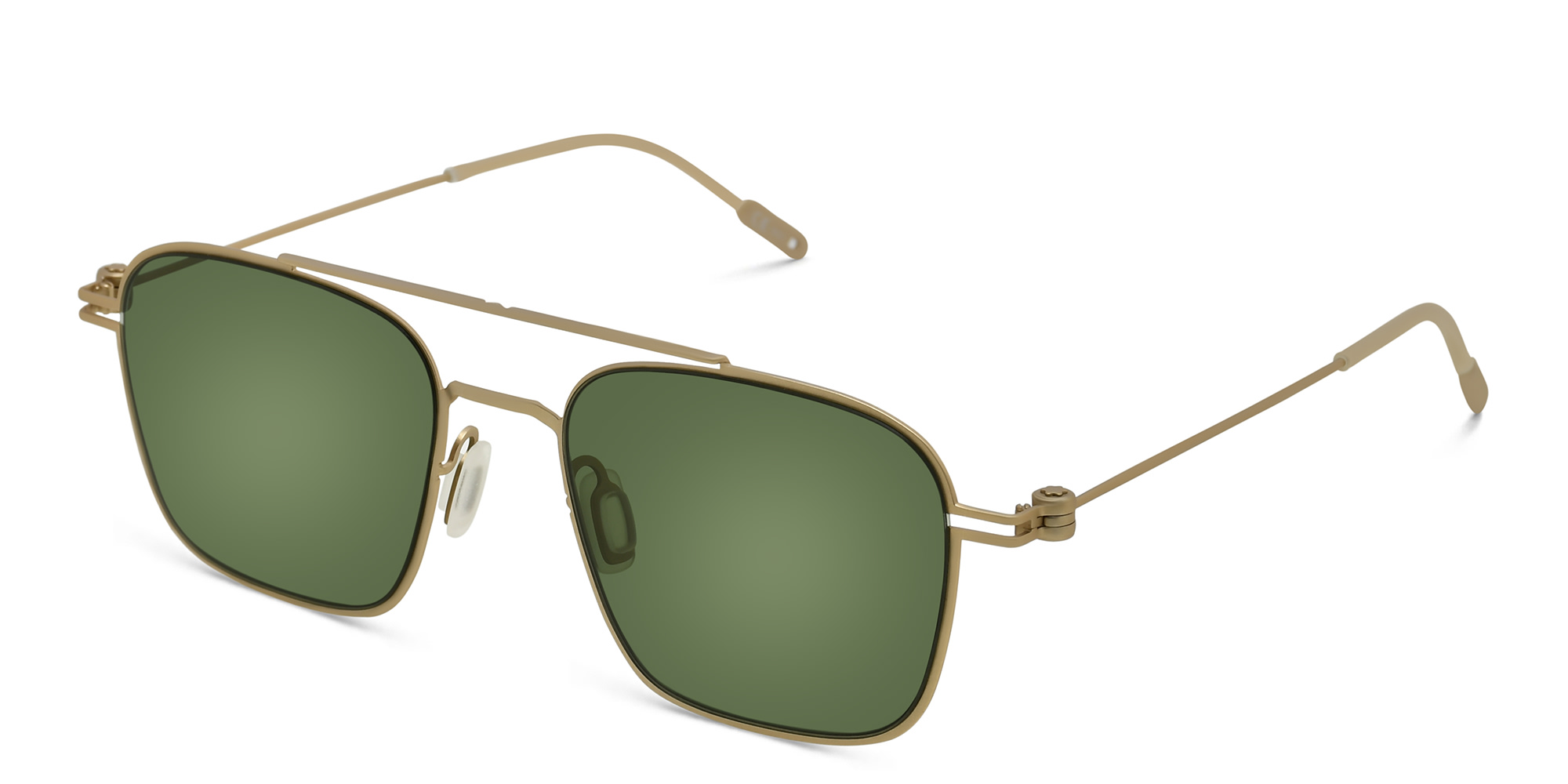 نظارة شمسية بإطار مربع من مونت بلانك بلون ذهبي - صورة المنتج 2