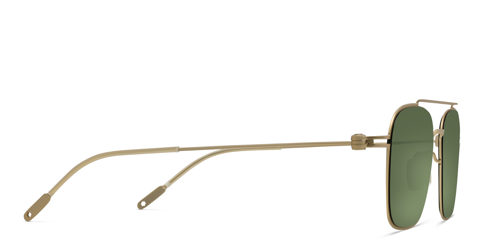 نظارة شمسية بإطار مربع من مونت بلانك بلون ذهبي - صورة المنتج 3