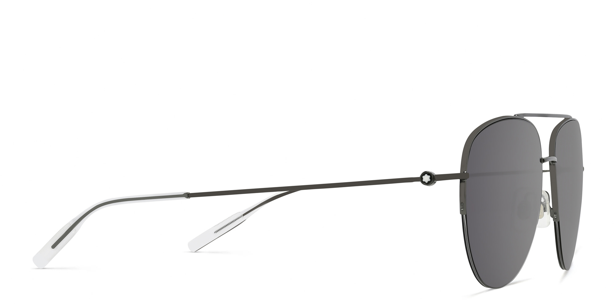 نظارة شمسية أفياتور بنصف إطار من مونت بلانك بلون روثينيوم - صورة المنتج 3