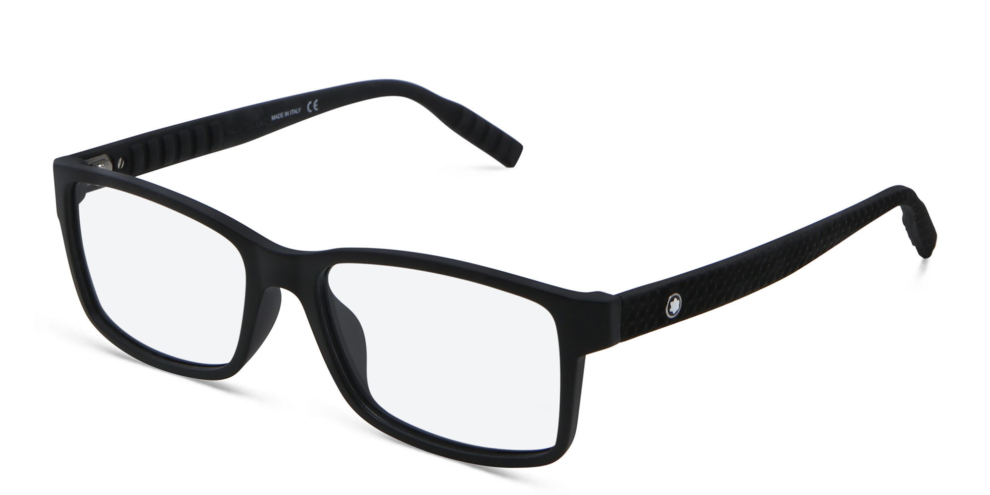 MONTBLANC Wide Rectangle Eyeglasses in Black – Product Photo 2