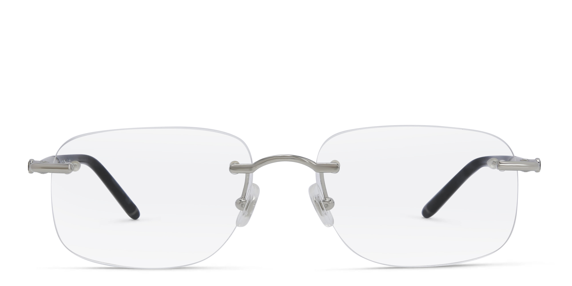 MONTBLANC Rimless Wide Rectangle Eyeglasses in Silver – Product Photo 1