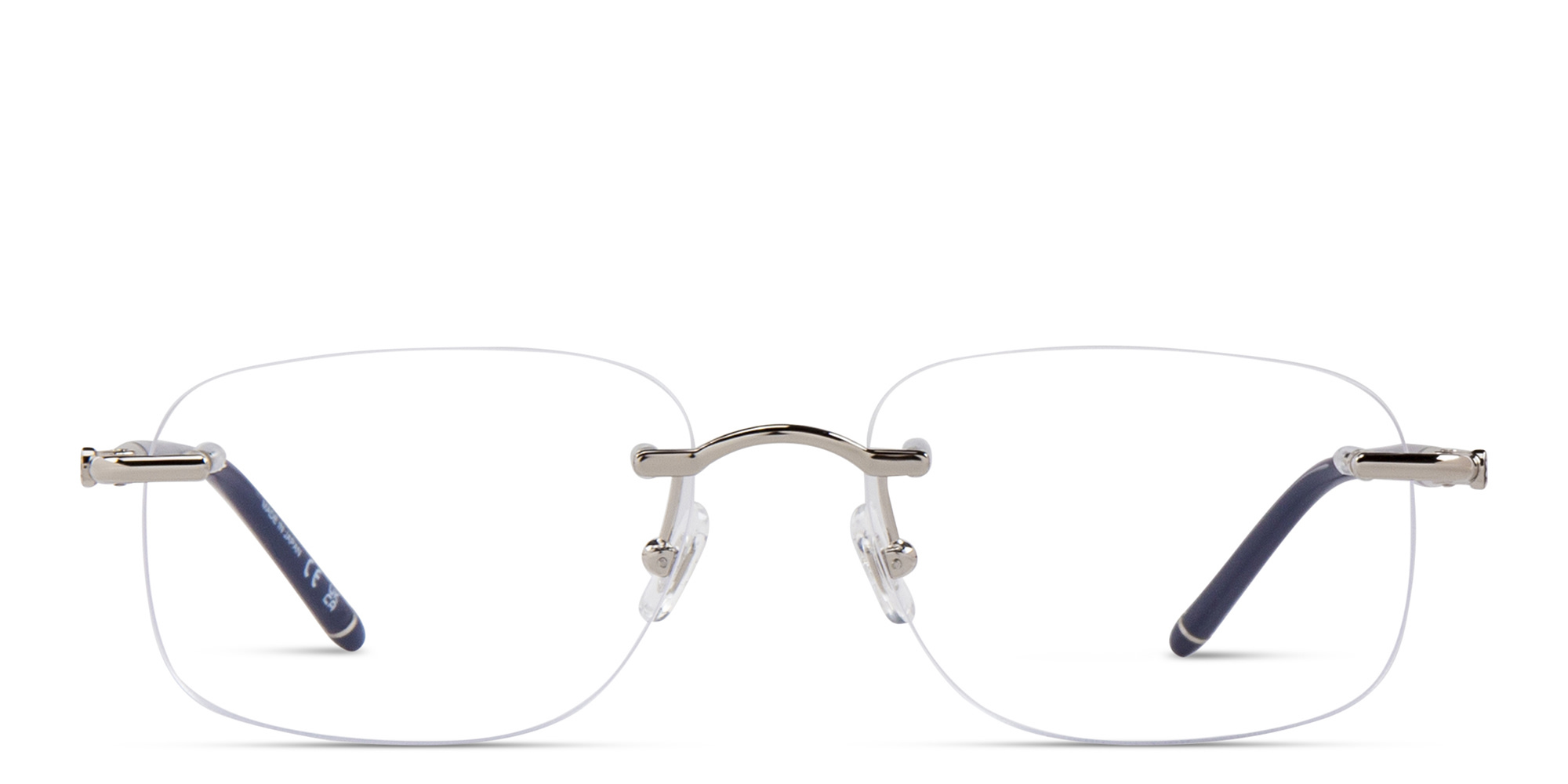 MONTBLANC Rimless Wide Rectangle Eyeglasses in Silver – Product Photo 1