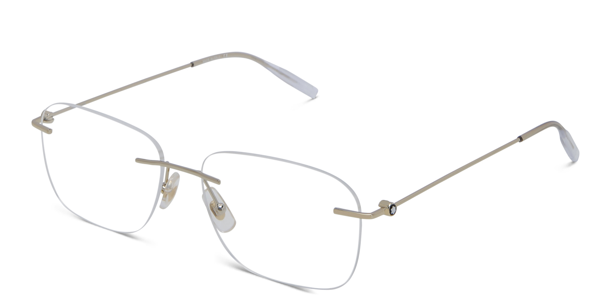 MONTBLANC Rimless Wide Rectangle Eyeglasses in Gold – Product Photo 2