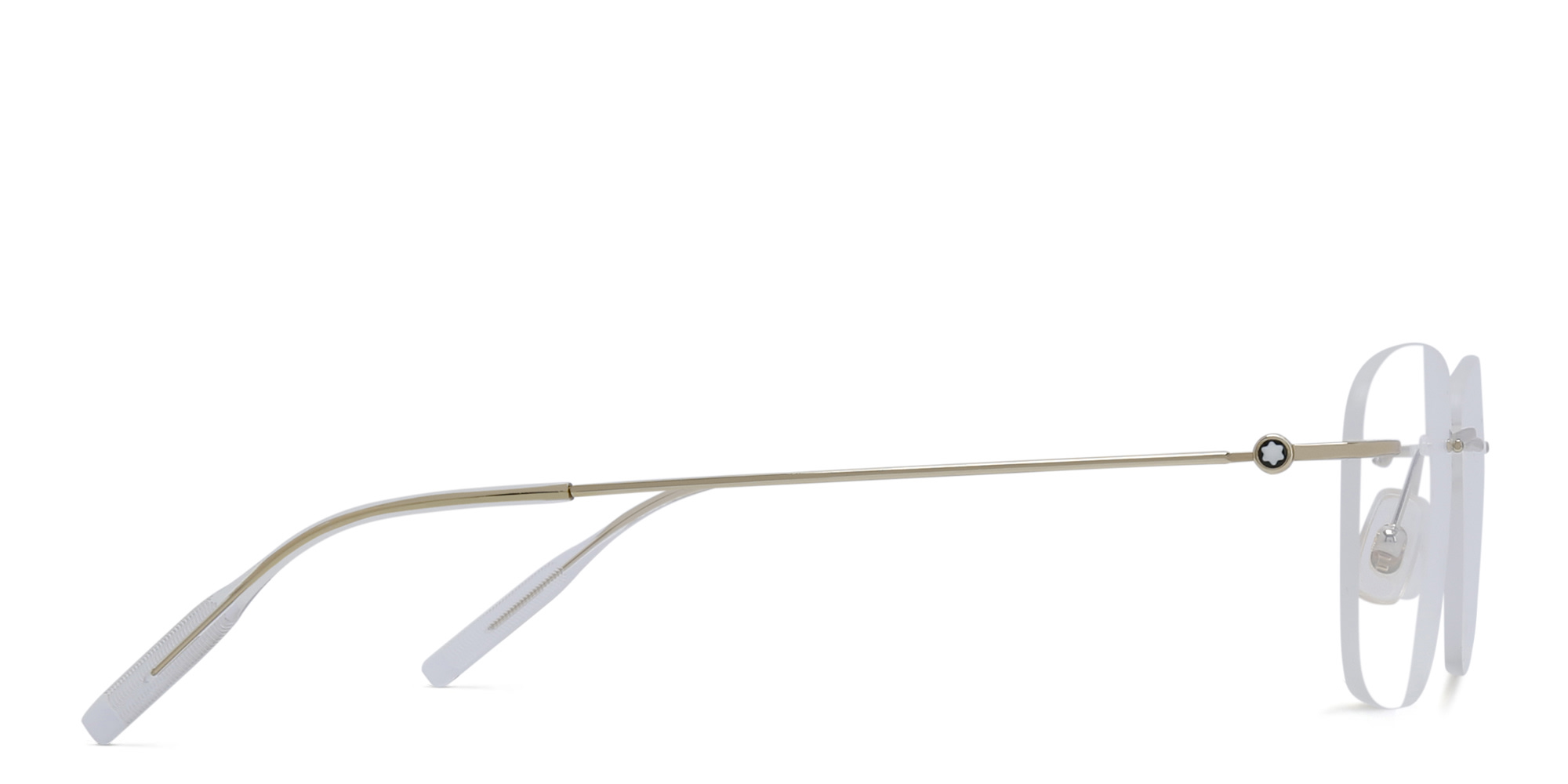 MONTBLANC Rimless Wide Rectangle Eyeglasses in Gold – Product Photo 3