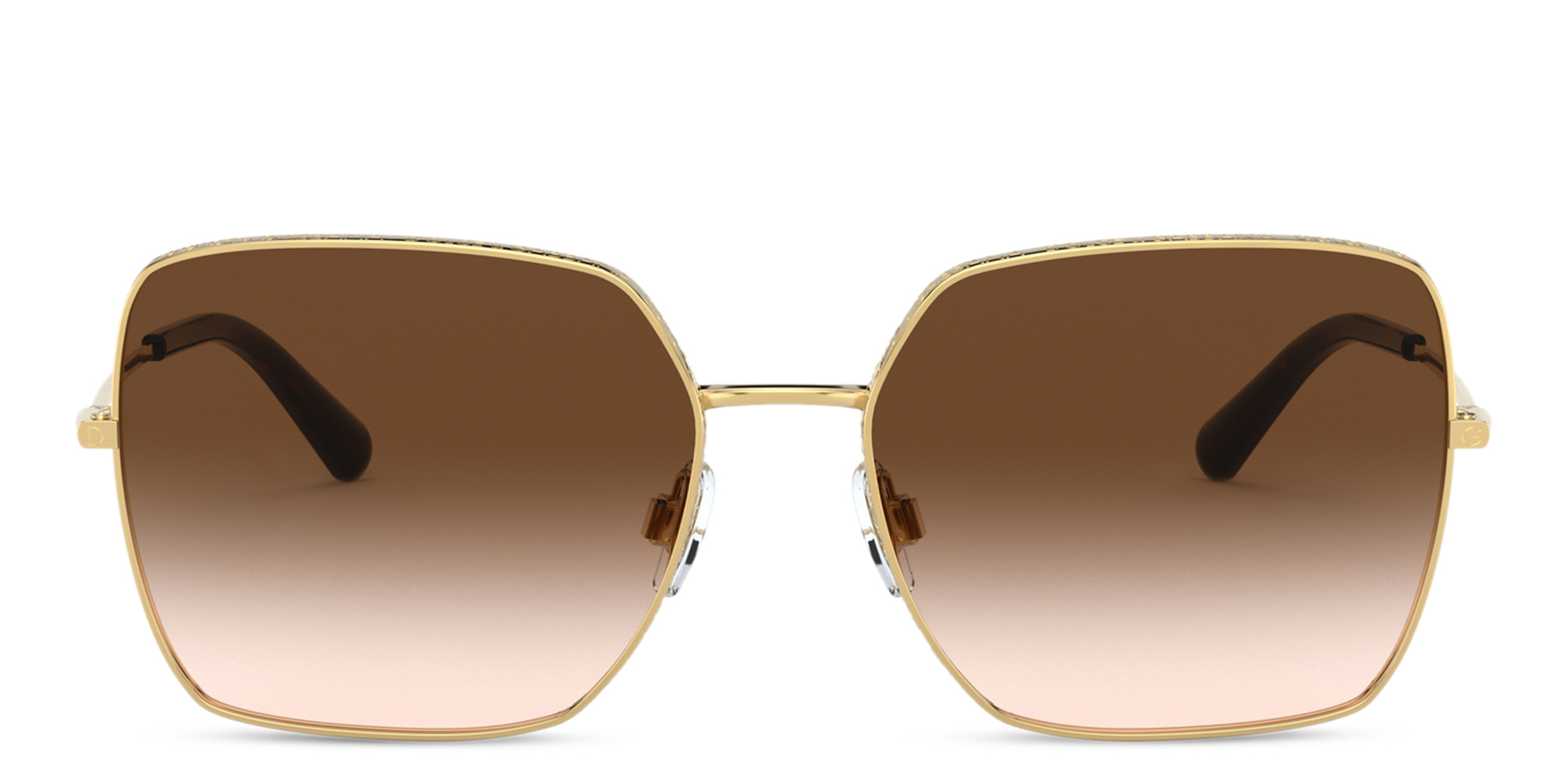 Shop Dolce & Gabbana Square Sunglasses in Gold online.