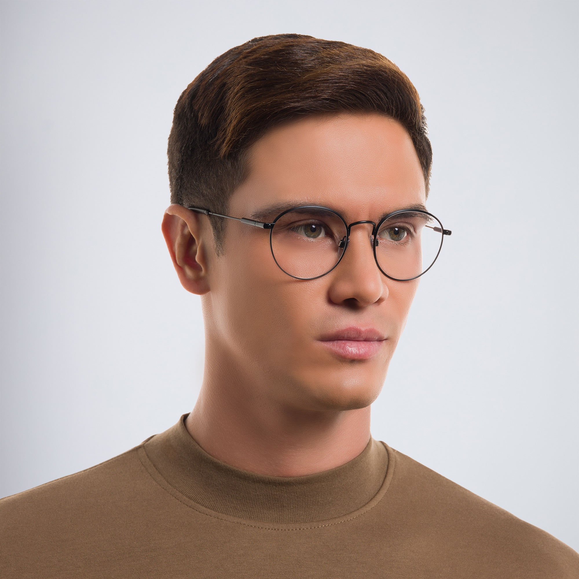 نظارة طبية دائرية من بولغري بلون أسود مطفي - صورة المنتج 5