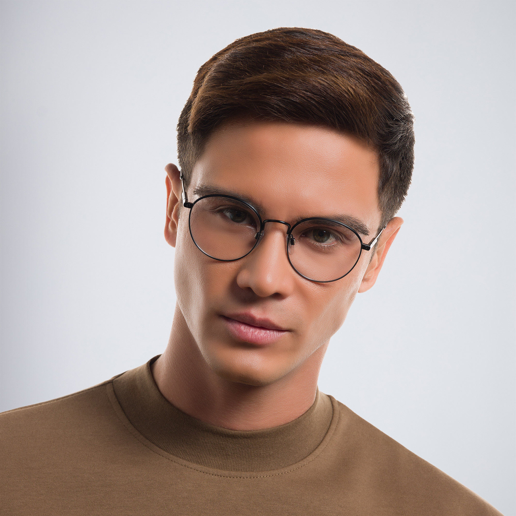 BVLGARI Round Eyeglasses in Matte Black – Product Photo 6