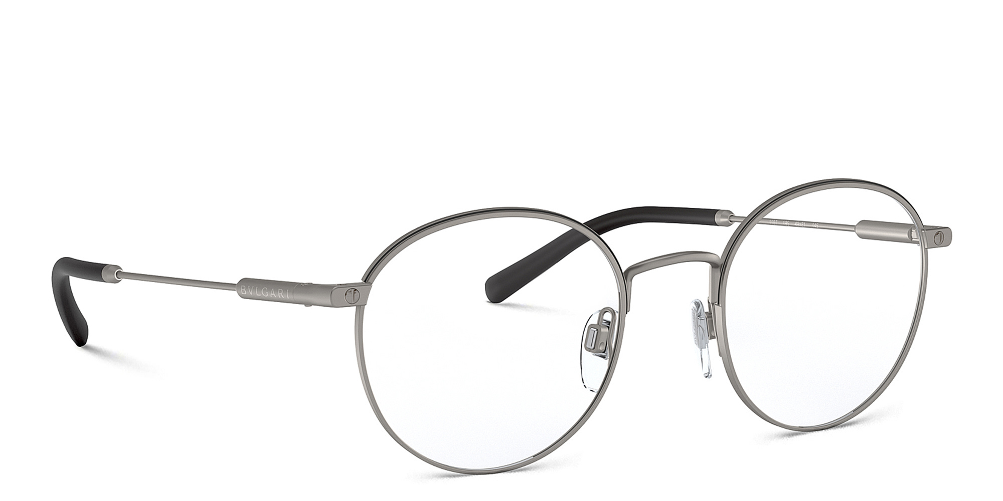 BVLGARI Round Eyeglasses in Silver – Product Photo 4