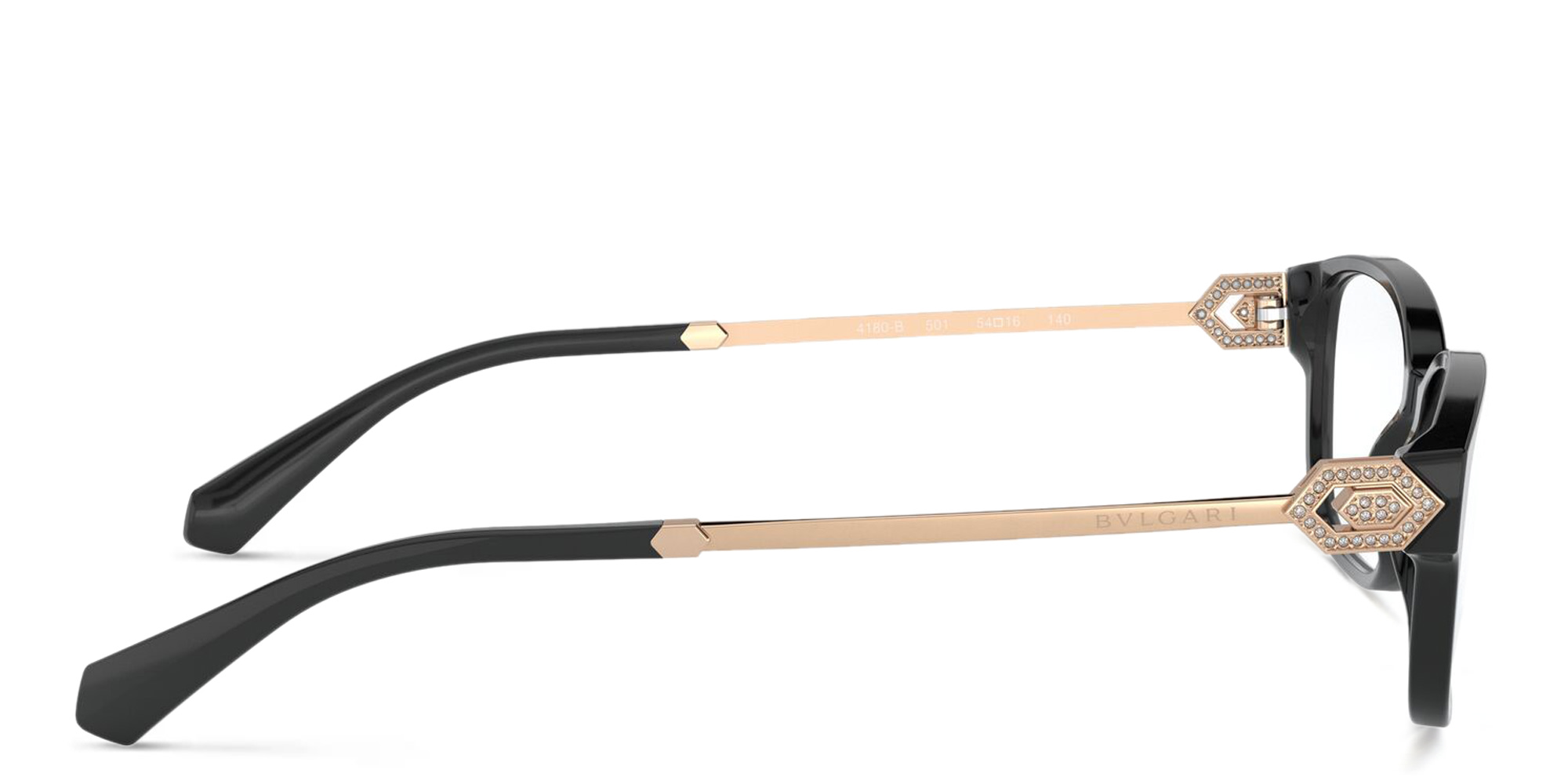 BVLGARI Rectangle Eyeglasses in Black – Product Photo 3