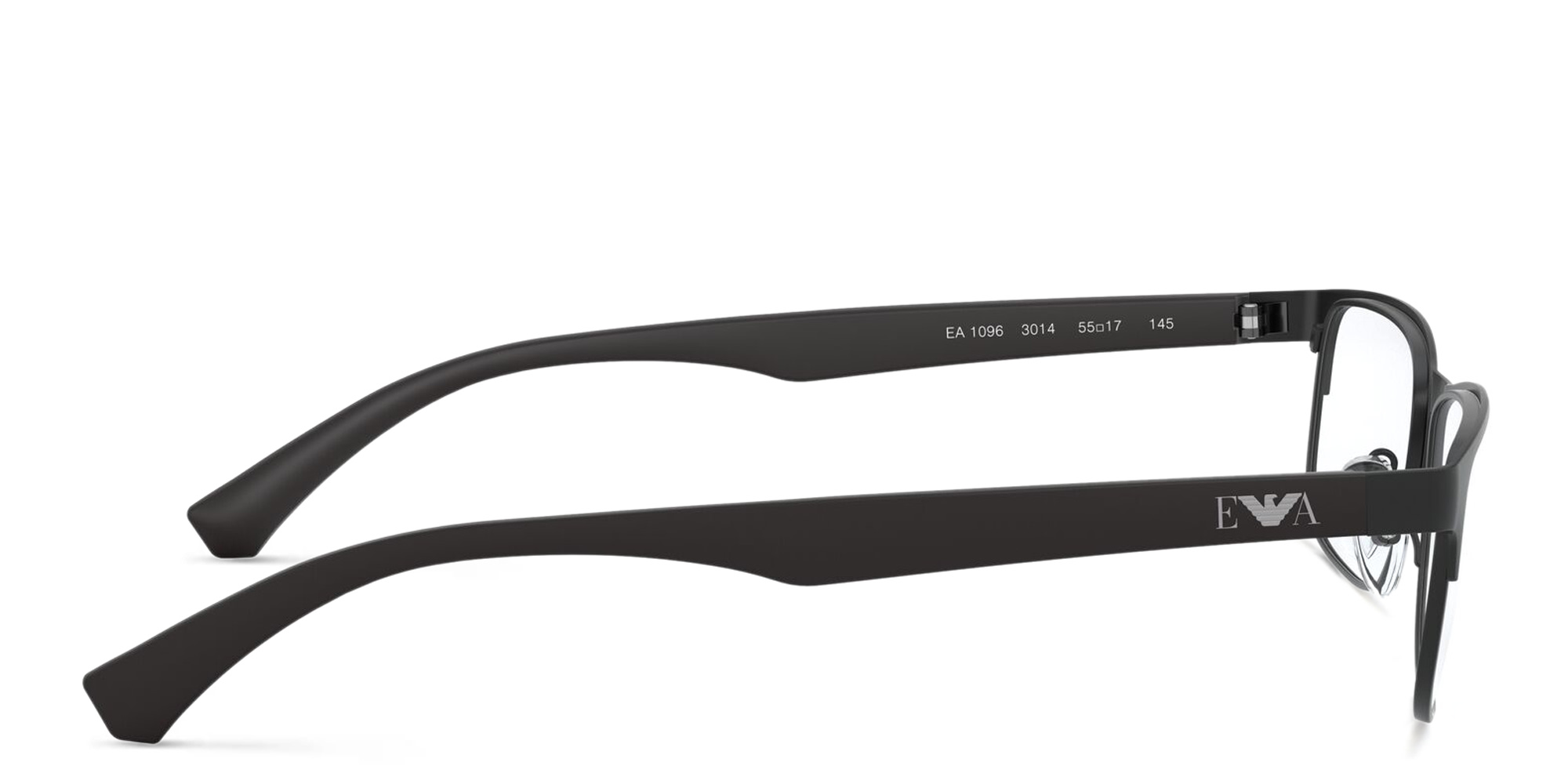Emporio Armani Rectangle Eyeglasses in Matte Black – Product Photo 3