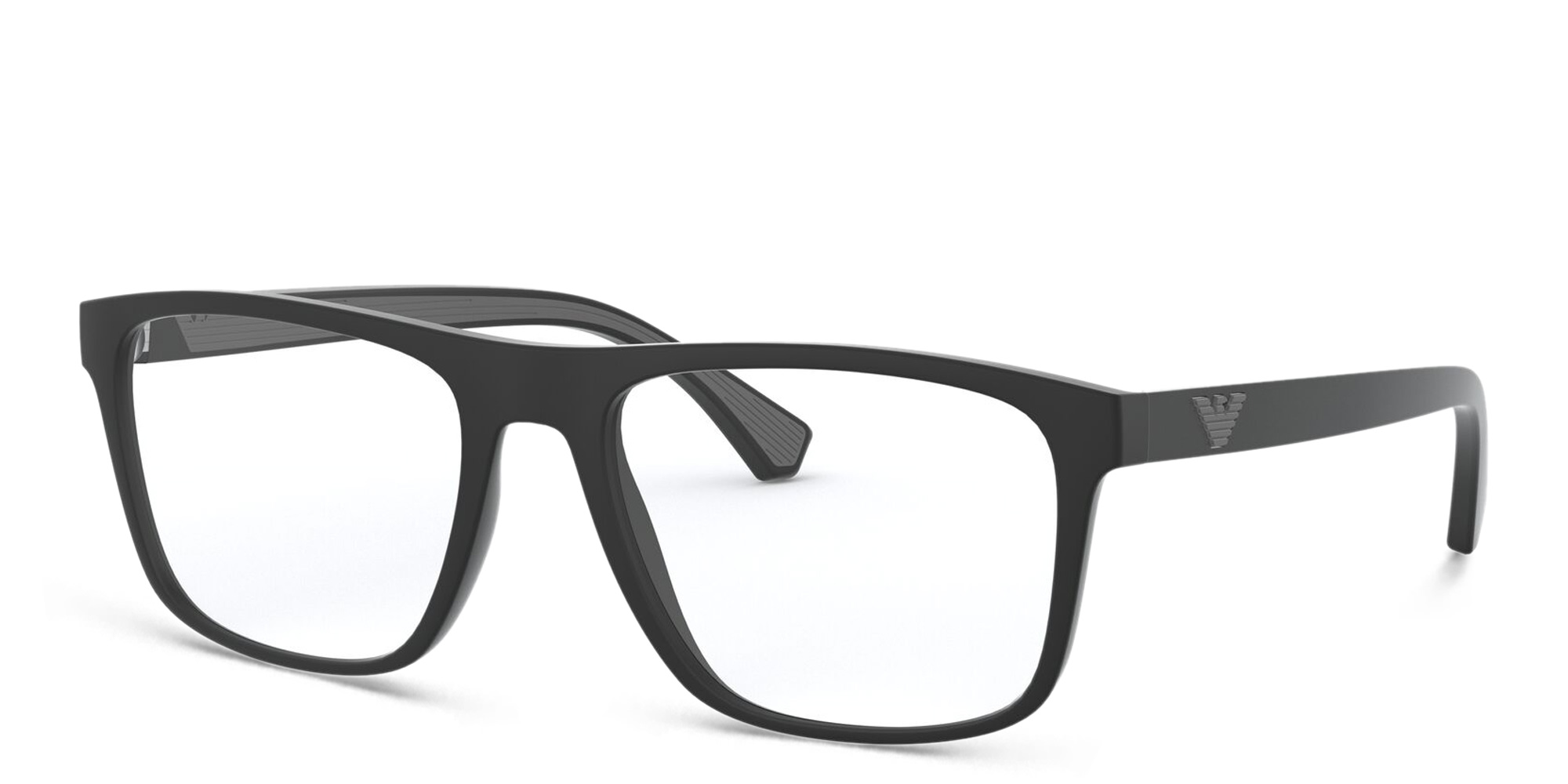 Emporio Armani Rectangle Eyeglasses in Matte Black – Product Photo 2