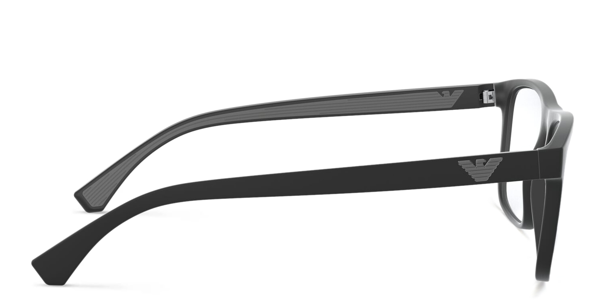 Emporio Armani Rectangle Eyeglasses in Matte Black – Product Photo 3