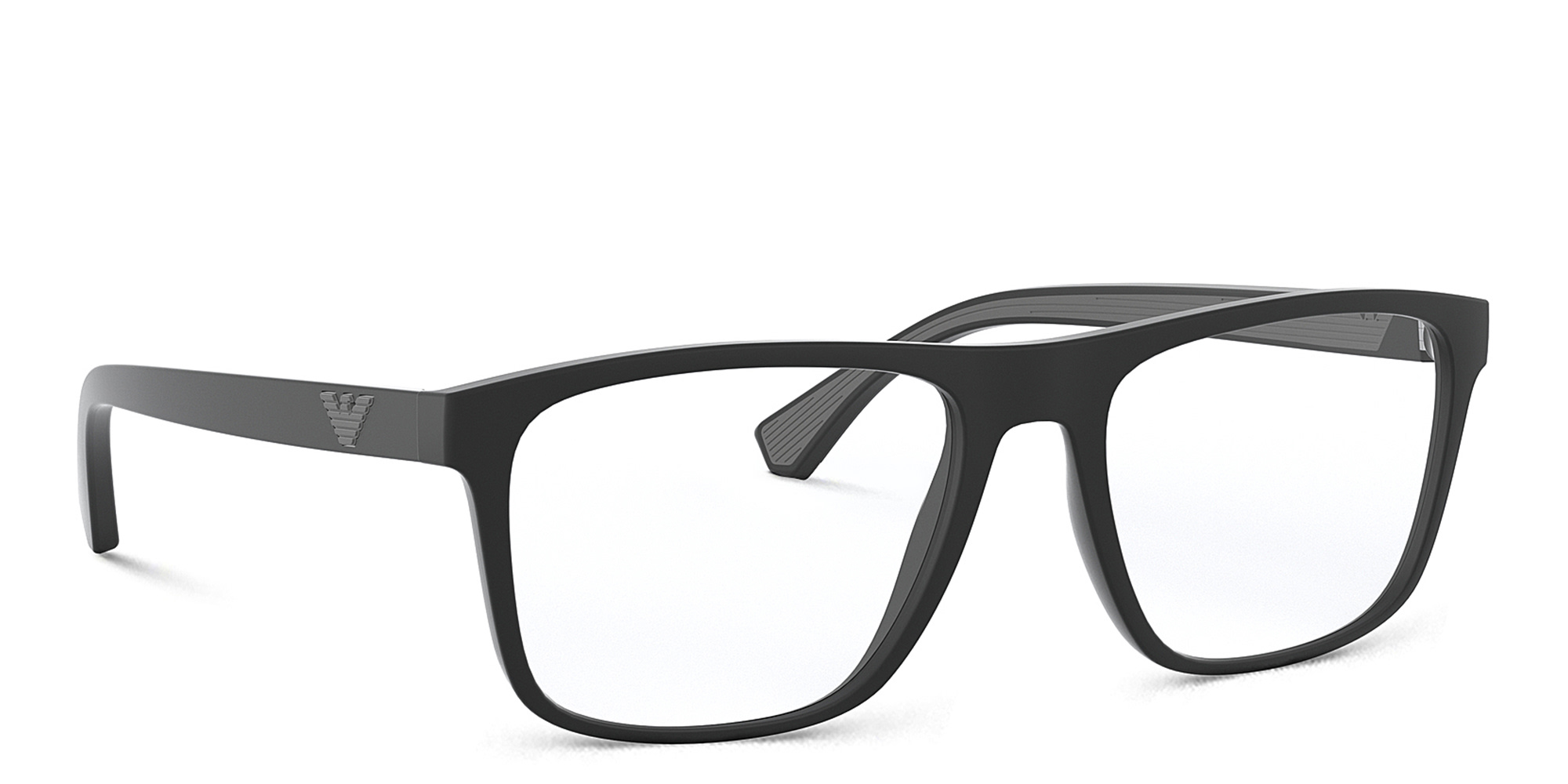 Emporio Armani Rectangle Eyeglasses in Matte Black – Product Photo 4