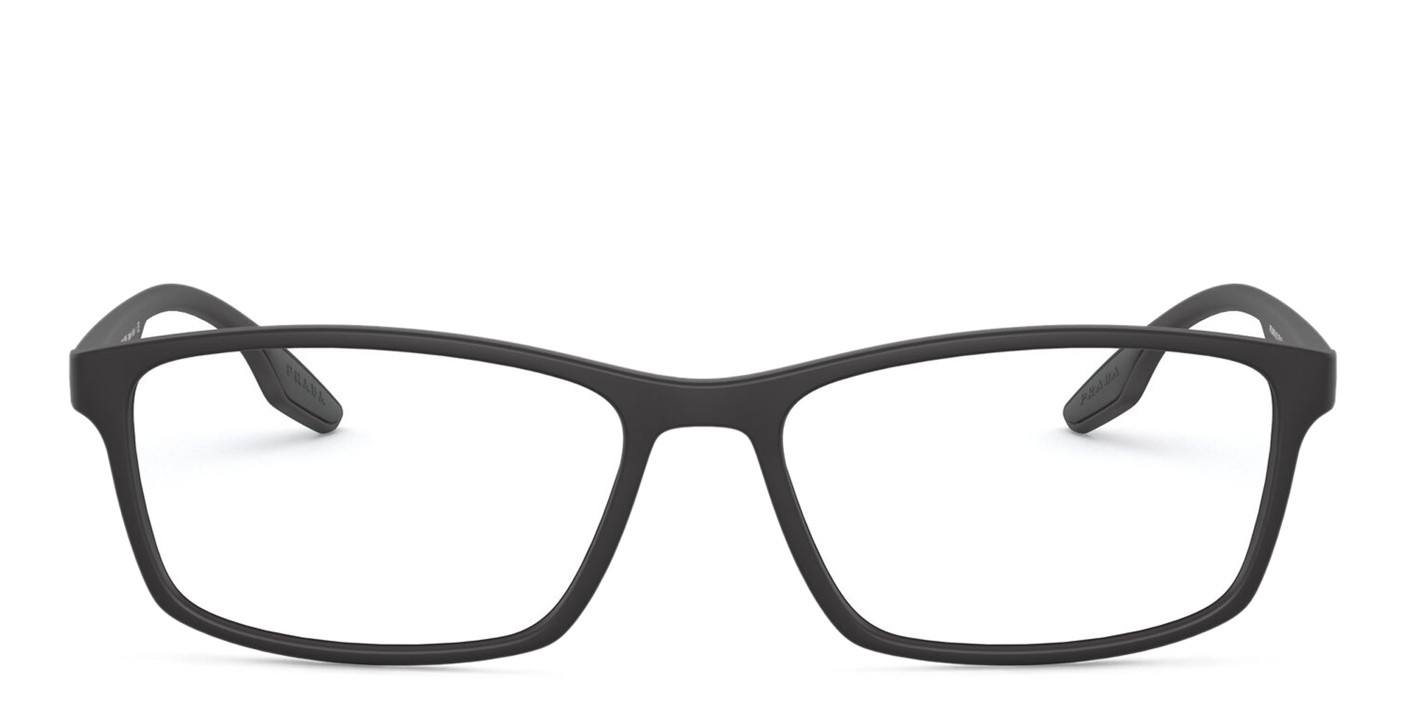 نظارة طبية مستطيلة من برادا لينيا روسا بلون أسود مطفي - صورة المنتج 1