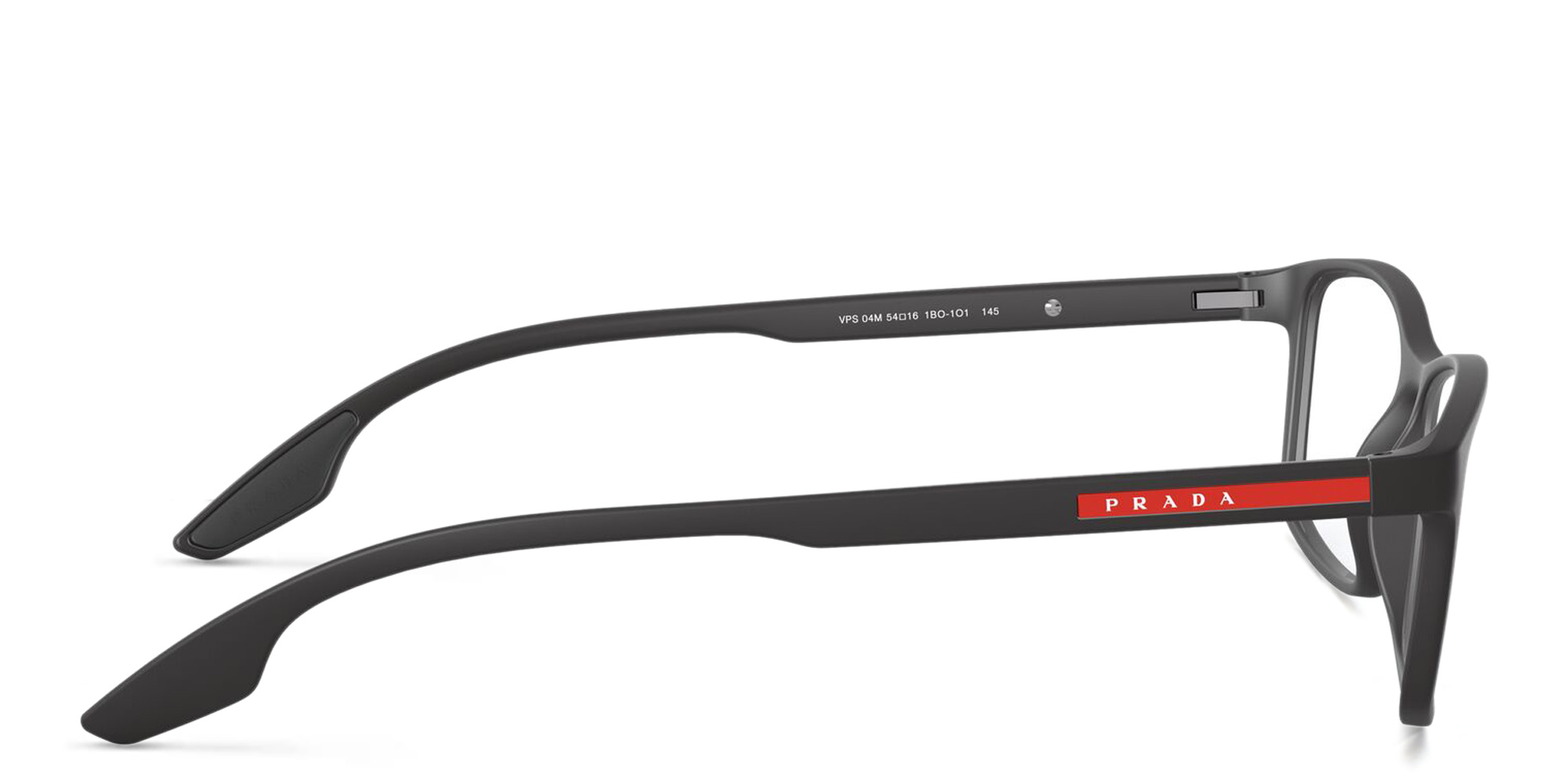 Prada Linea Rossa Rectangle Eyeglasses in Matte Black – Product Photo 3