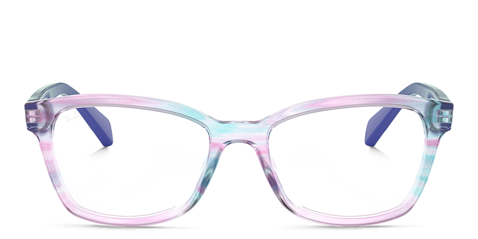 نظارات طبية مربّعة للأطفال من راي بان جونيور بلون أرجواني مخطط متعدد الألوان - صورة المنتج 1