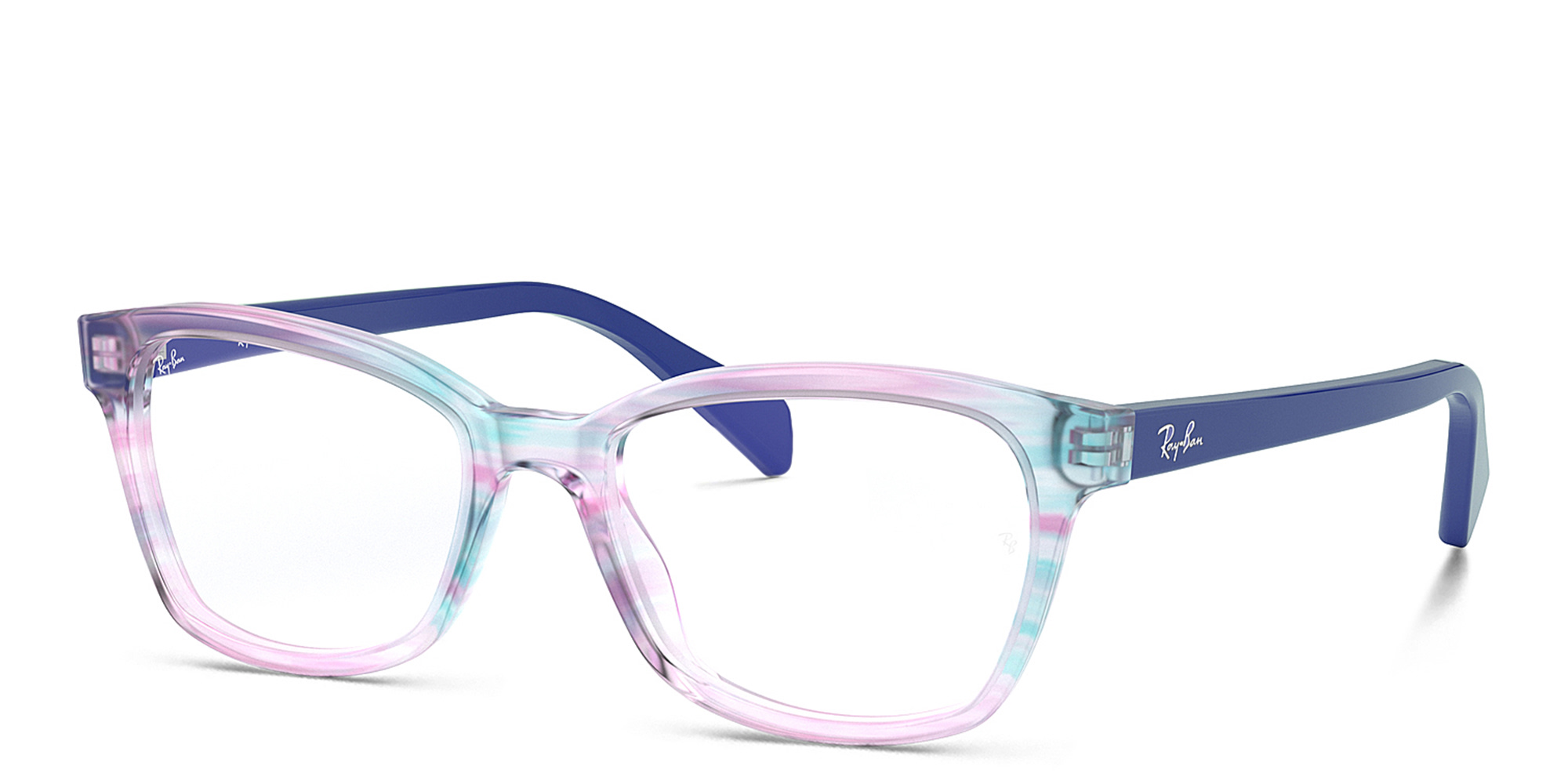 Ray-Ban Junior Kids Square Eyeglasses in Violet Striped Multicolor – Product Photo 2