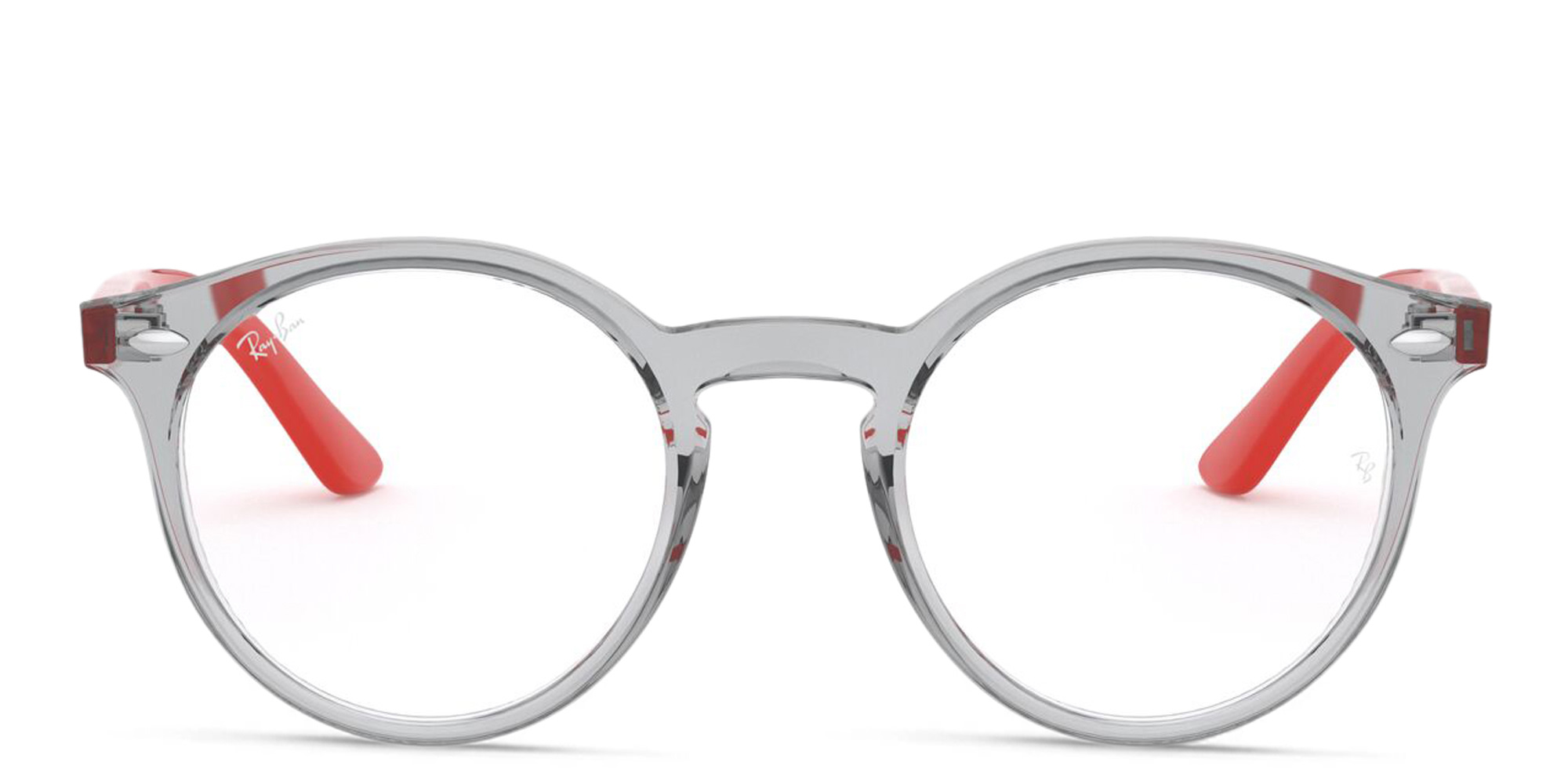 Shop Ray-Ban Junior Kids Panthos Eyeglasses in Transparent Grey online.