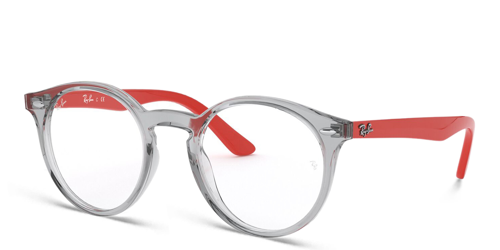 Shop Ray-Ban Junior Kids Panthos Eyeglasses in Transparent Grey online.