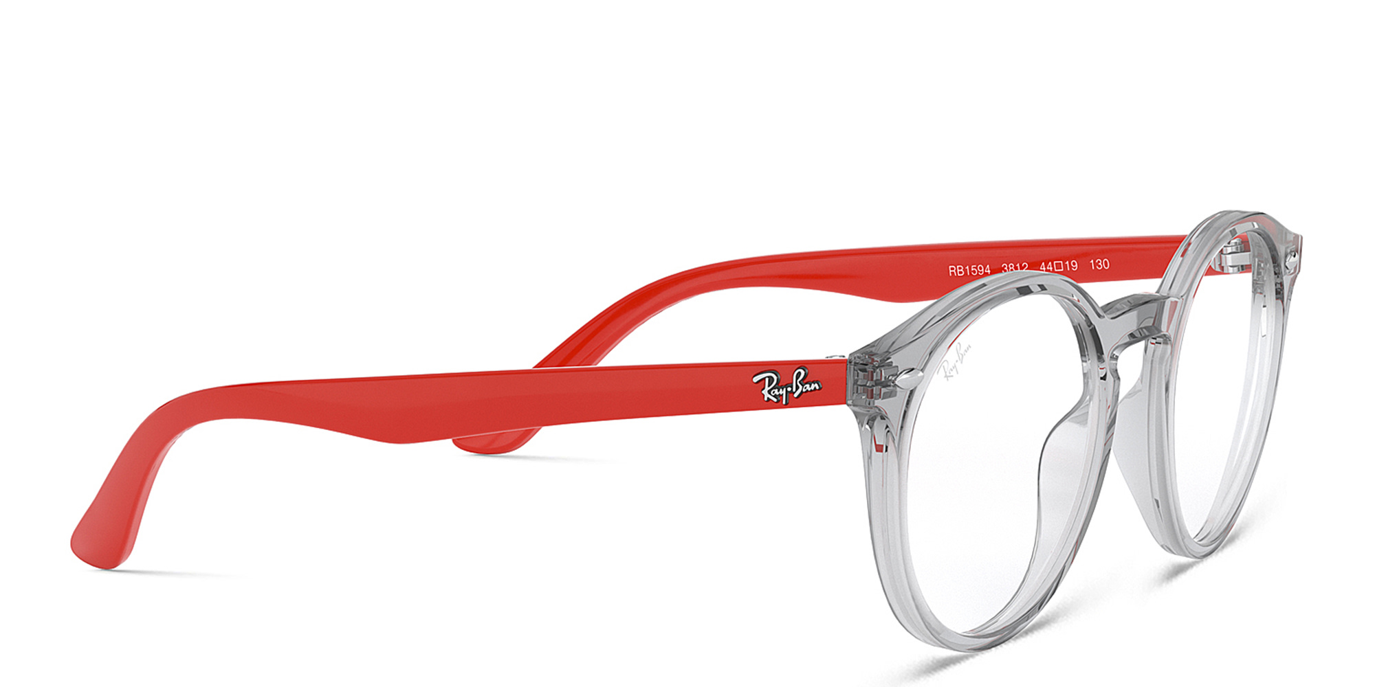 Shop Ray-Ban Junior Kids Panthos Eyeglasses in Transparent Grey online.