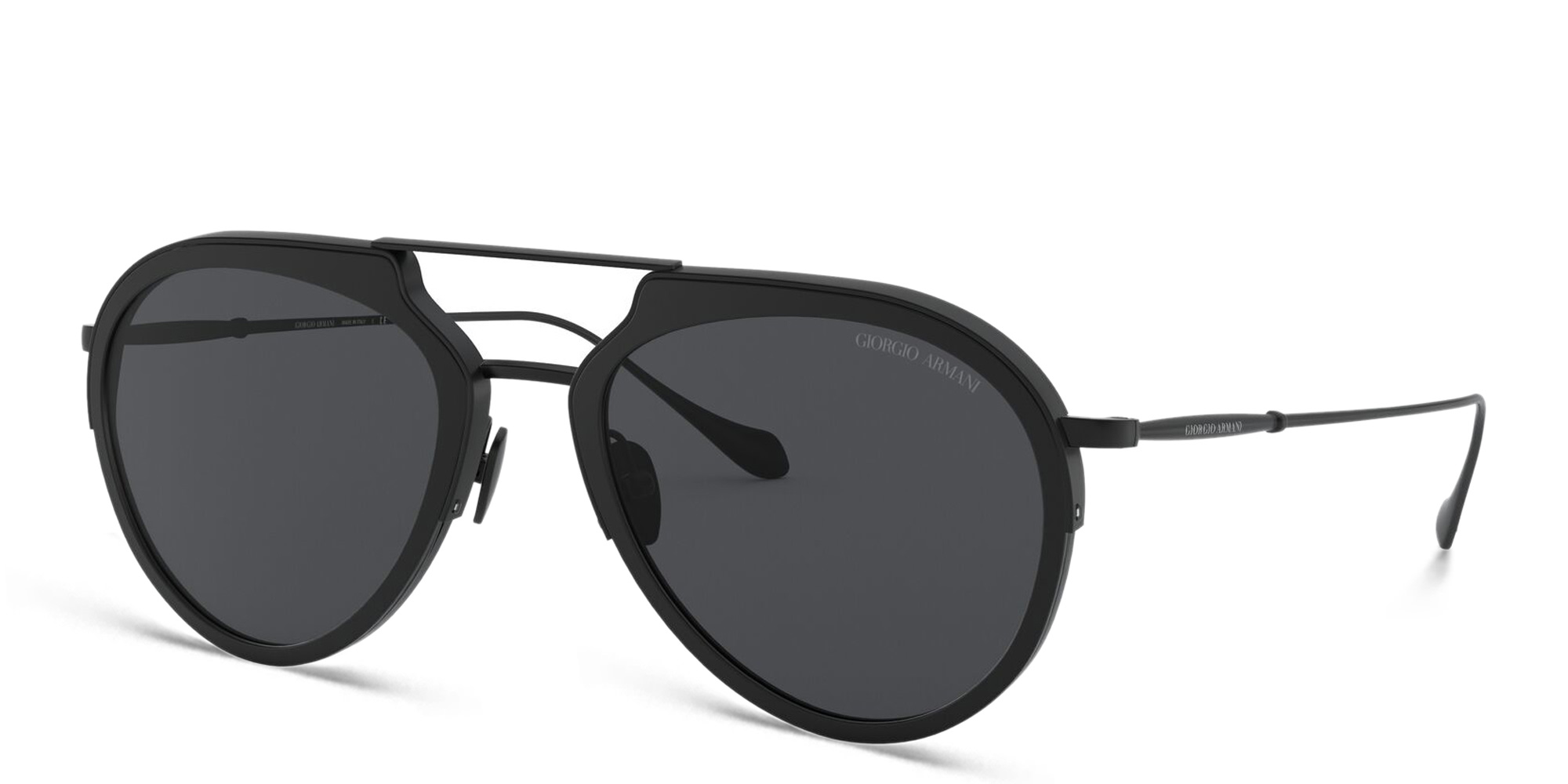 GIORGIO ARMANI Aviator Sunglasses in Matte Black – Product Photo 2